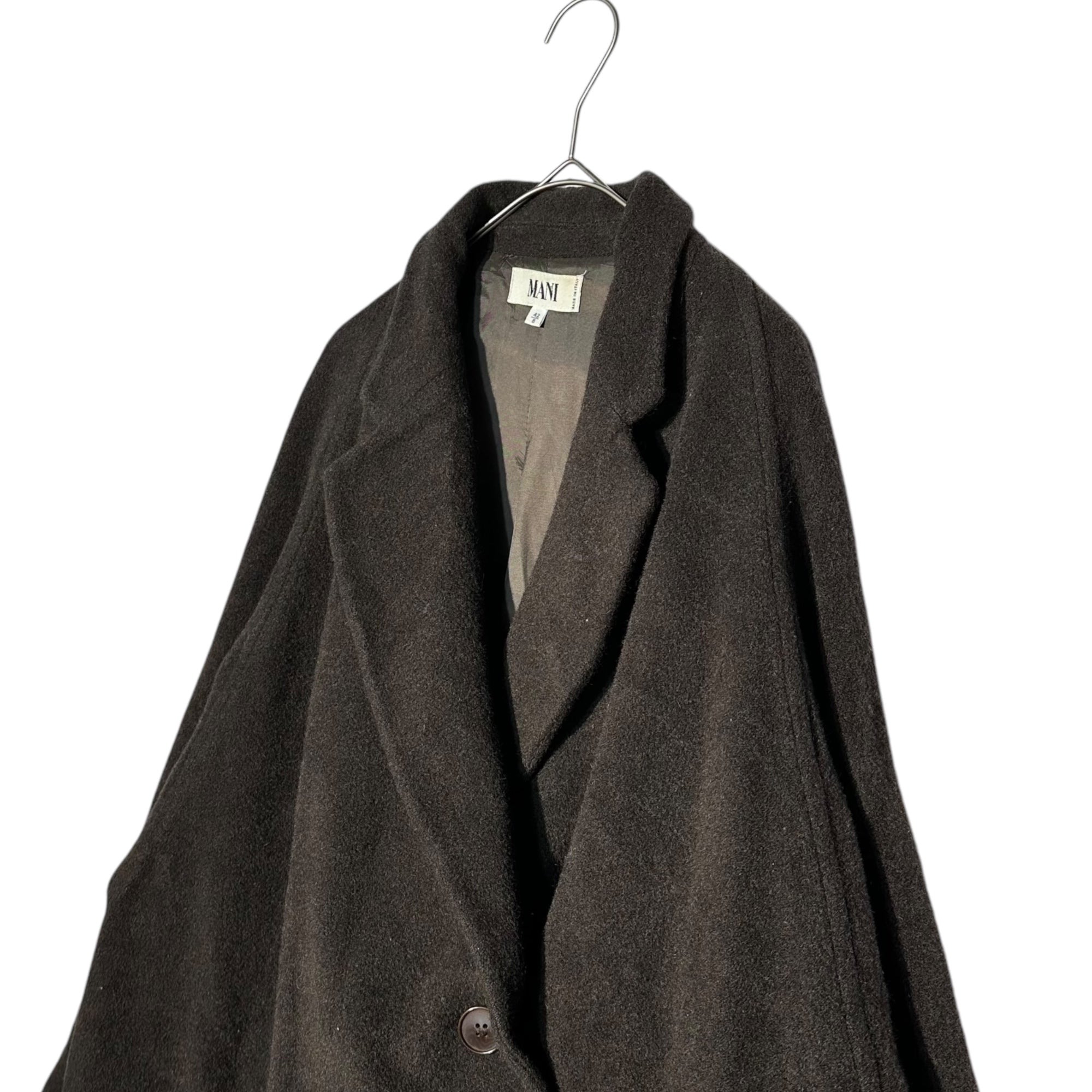 MANI(マーニ) 80's Vintage Super Long Melton Coat 80年代 ヴィンテージ スーパーロング メルトン コート 実寸L~XL程度 ブラウン アルマーニ レディースライン メンズ着用可