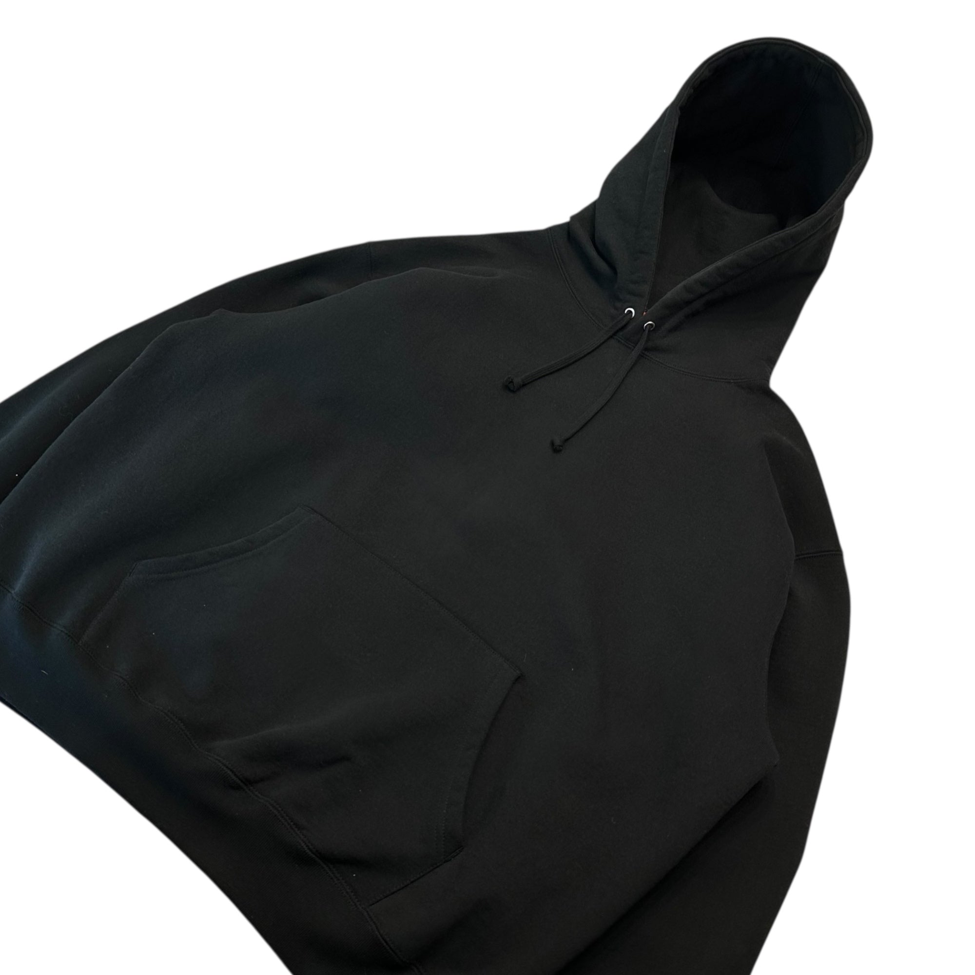 SUPREME(シュプリーム) 25AW Satin Applique Hooded Sweatshirt ロゴ サテン アップリケ プルオーバー パーカー L ブラック×ホワイト 25FW