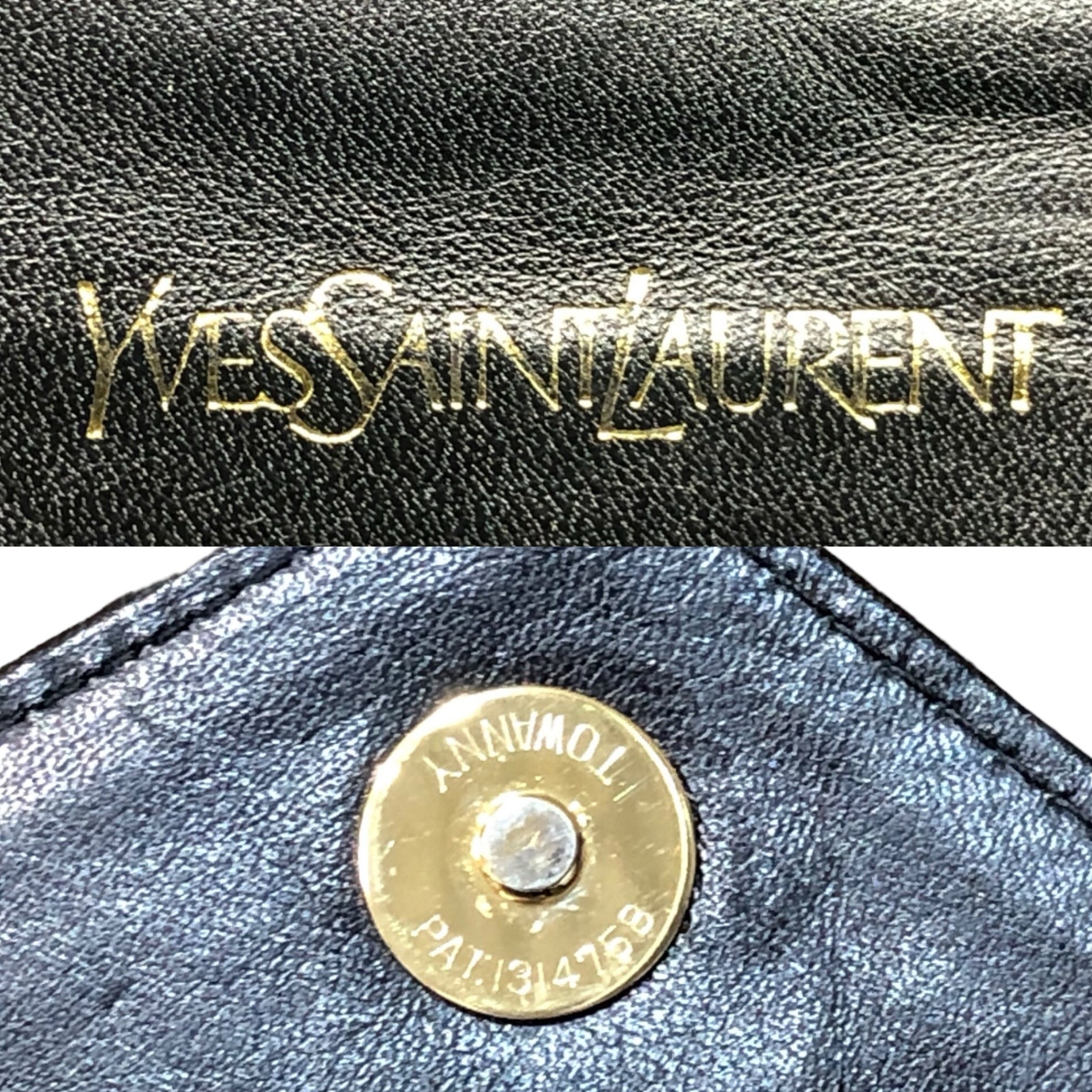 YVES SAINT LAURENT(イヴサンローラン) V stitch clutch bag Vステッチ クラッチ バッグ ブラック セカンド