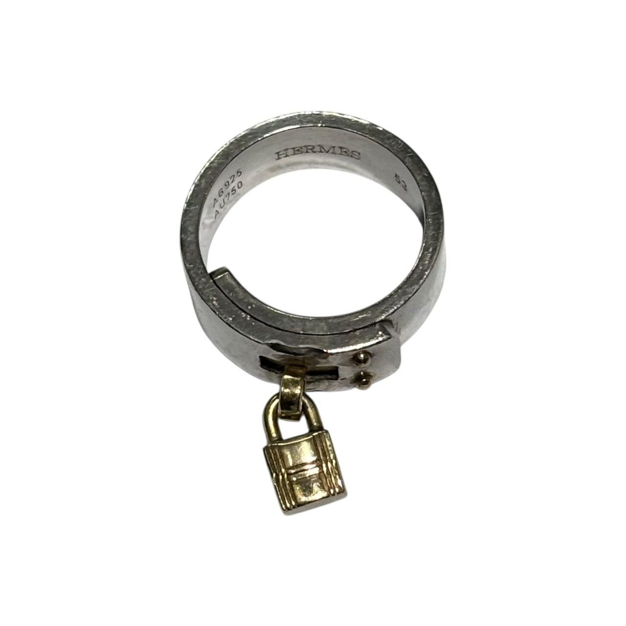 【SALE対象外】HERMES(エルメス) Silver & Gold Kelly Ring シルバー ゴールド コンビ ケリー リング 旧型 53(13号程度) シルバー×ゴールド AG925 × AU750