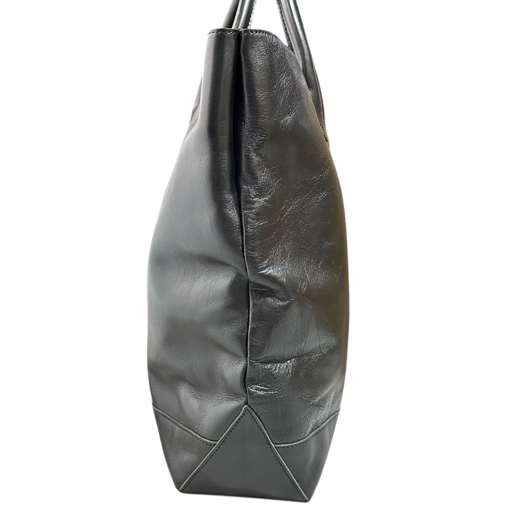 COMME des GARCONS JUNYA WATANABE(コムデギャルソンジュンヤワタナベ) Buffalo Check Lining Cow Leather Tote Bag バッファローチェック ライニング カウ レザー トート バッグ JH-K 205 ブラック