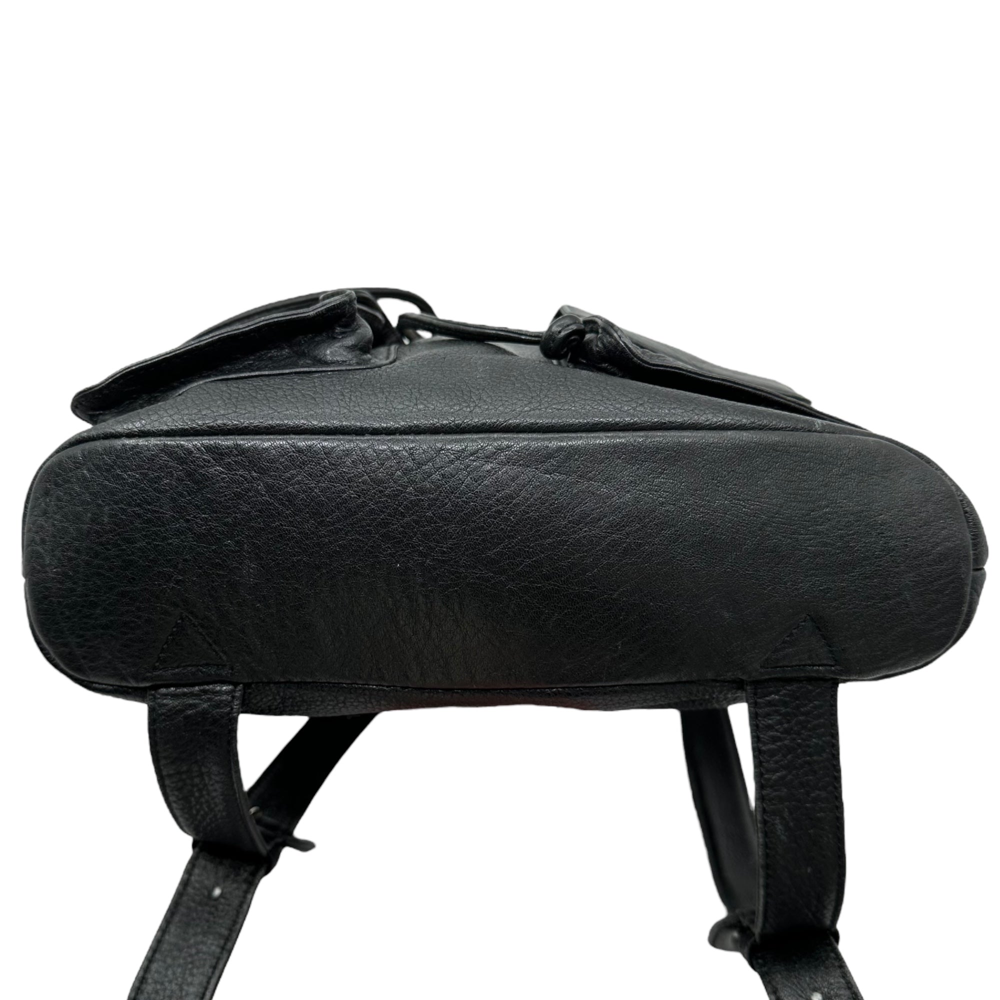 HIROFU(ヒロフ) H logo gold hardware leather mini backpack H ロゴ ゴールド 金具 レザー ミニ リュック ブラック