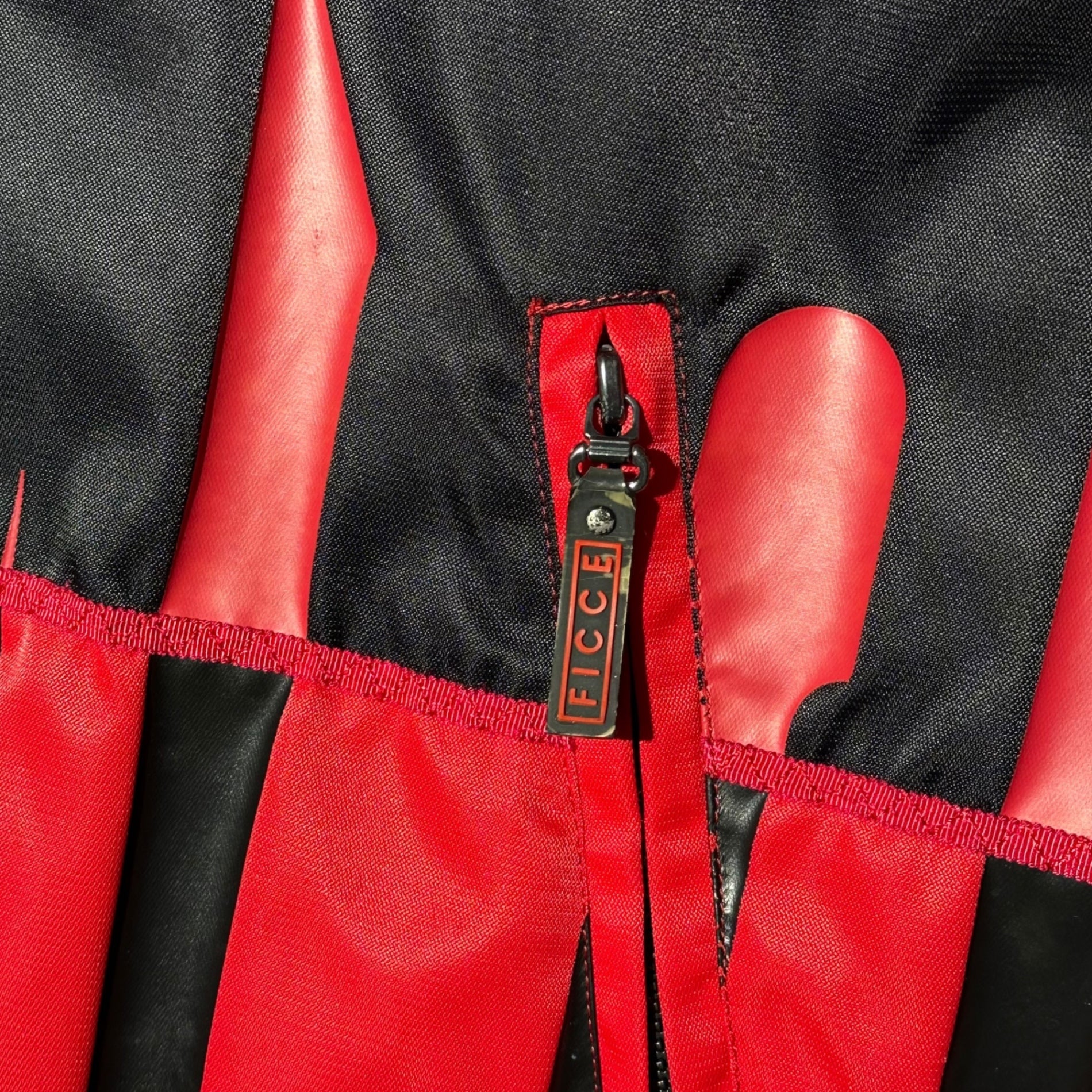 FICCE JEANS(フィッチェジーンズ) 00’s Nylon Racing Hooded Jacket ナイロン レーシング フーデッド ジャケット JRAV-07 表記無(FREE) ブラック×レッド Y2K マウンテンパーカー ドン小西ブランド