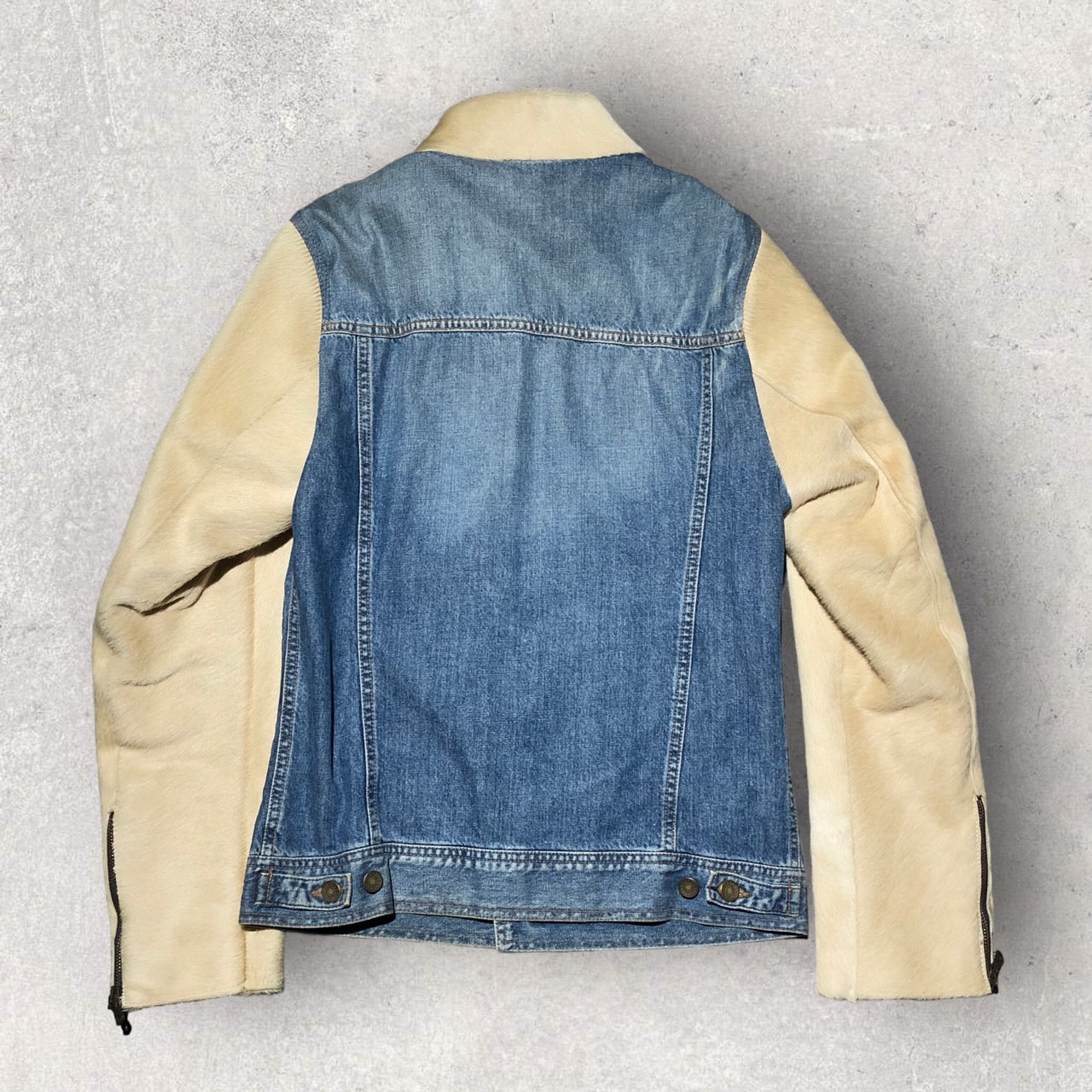 Dolce & Gabbana(ドルチェ&ガッバーナ) 90'sハラコ切替デニムジャケット G8007 46(M程度) ブルー