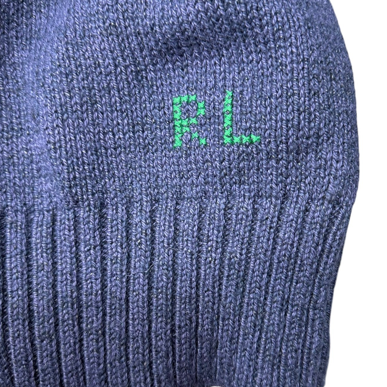 POLO RALPH LAUREN(ポロラルフローレン) POLO BEAR KNIT ポロベア コットン リネン ニット 710759496001 L ネイビー ウィングフット ロゴ