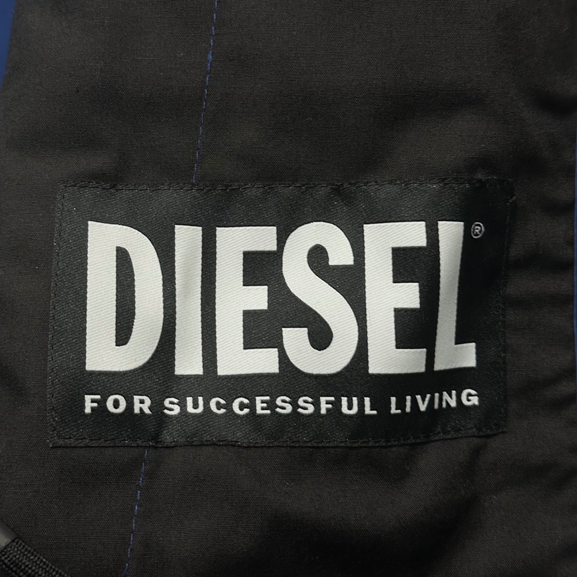 DIESEL(ディーゼル) J-RODDY JACKET リフレクティブ 切替 オーバーサイズ フーデッド ジャケット A02128 S ネイビー×ブルー J-RODDY JACKET