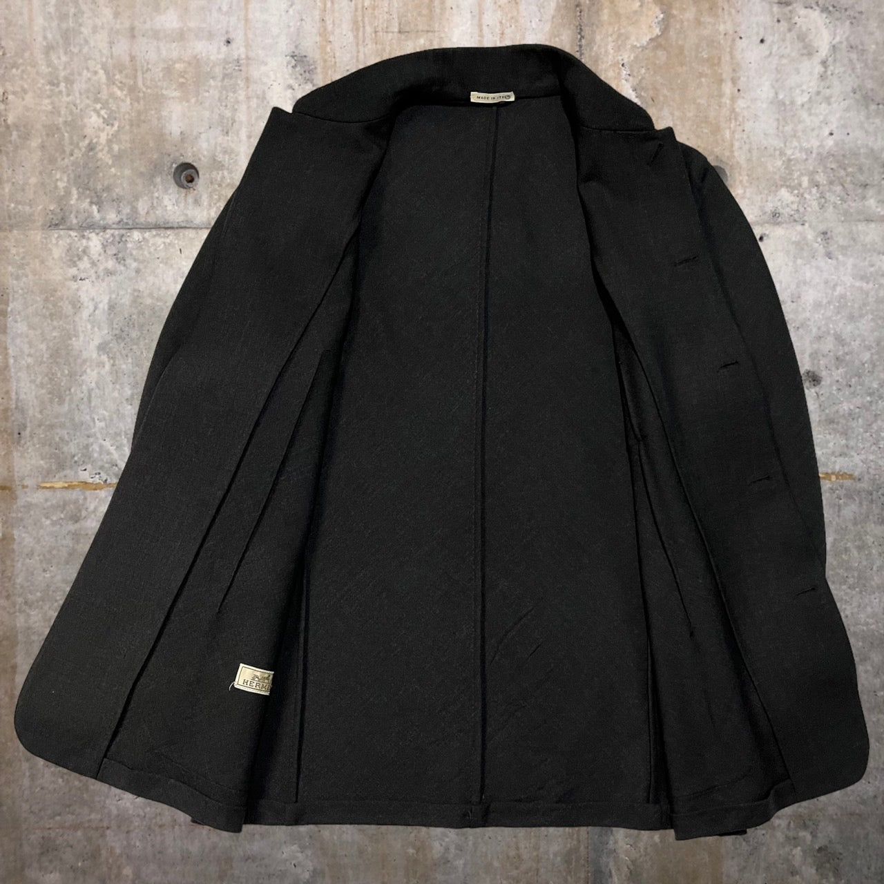 HERMES(エルメス) stand collar wool jacket/スタンドカラーウールジャケット/マオカラージャケットテーラードジャケット 表記無し(XLサイズ程度) チャコールグレー