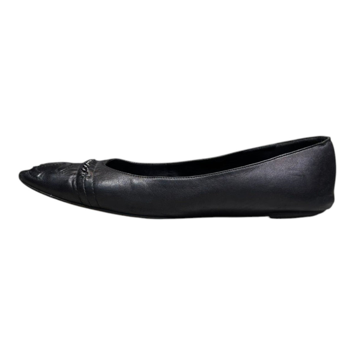CHANEL(シャネル) CC Logo Chain Ballet Shoes ココマーク チェーン バレエ シューズ 38(24cm程度) ブラック パンプス