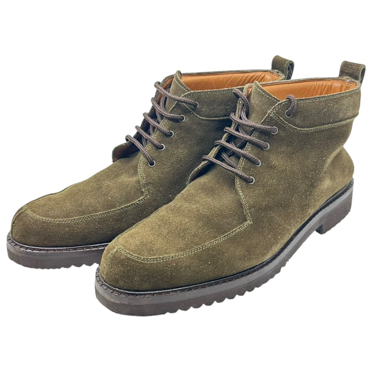 Salvatore Ferragamo(サルヴァトーレフェラガモ) SPORTS Suede leather chucker boots スウェード レザー チャッカー ブーツ 0372 7(24cm程度) ブラウン レザー シューズ