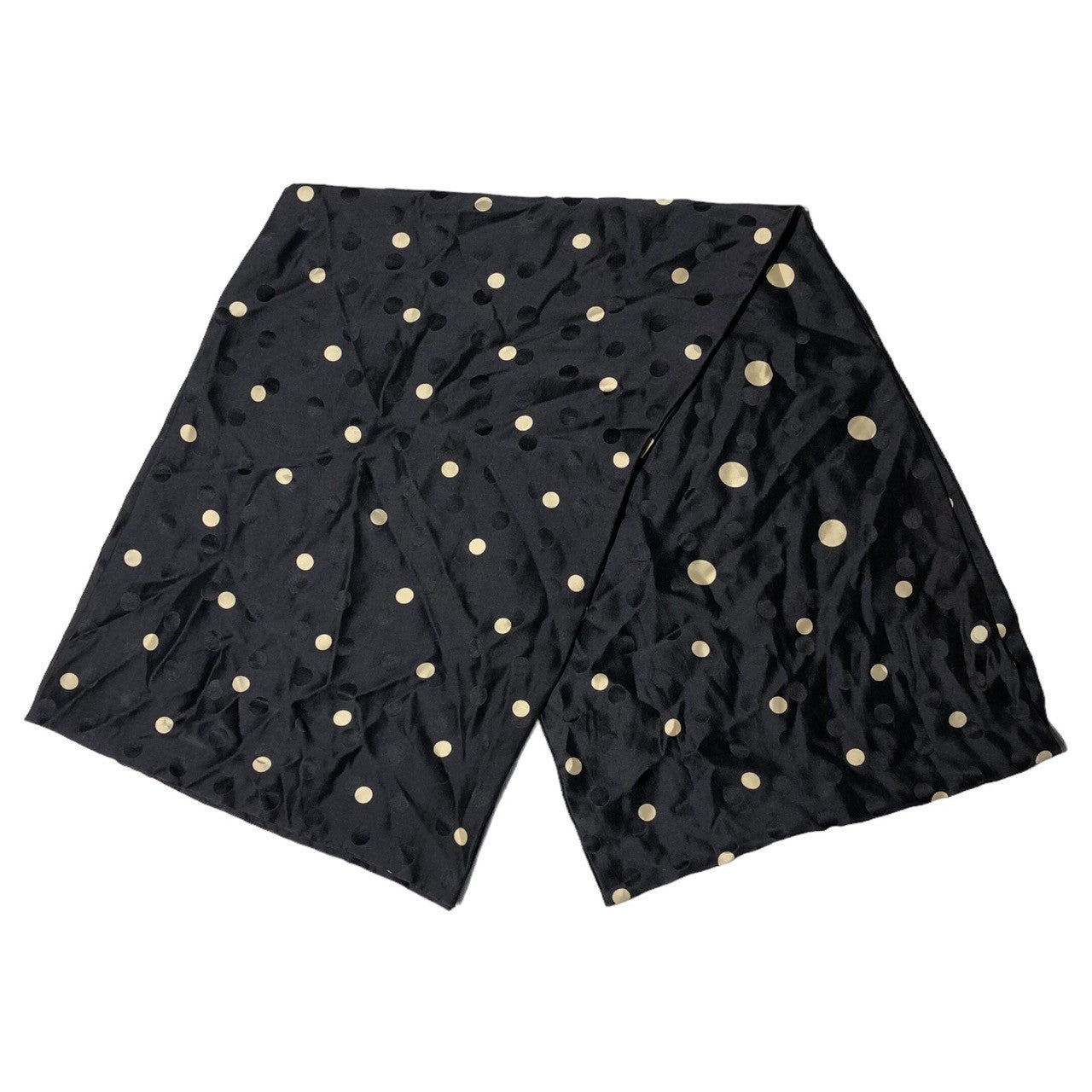 YOHJI YAMAMOTO POUR HOMME(ヨウジヤマモトプールオム) silk dot stole シルク ドット ストール HR-L10-420 ブラック×ホワイト