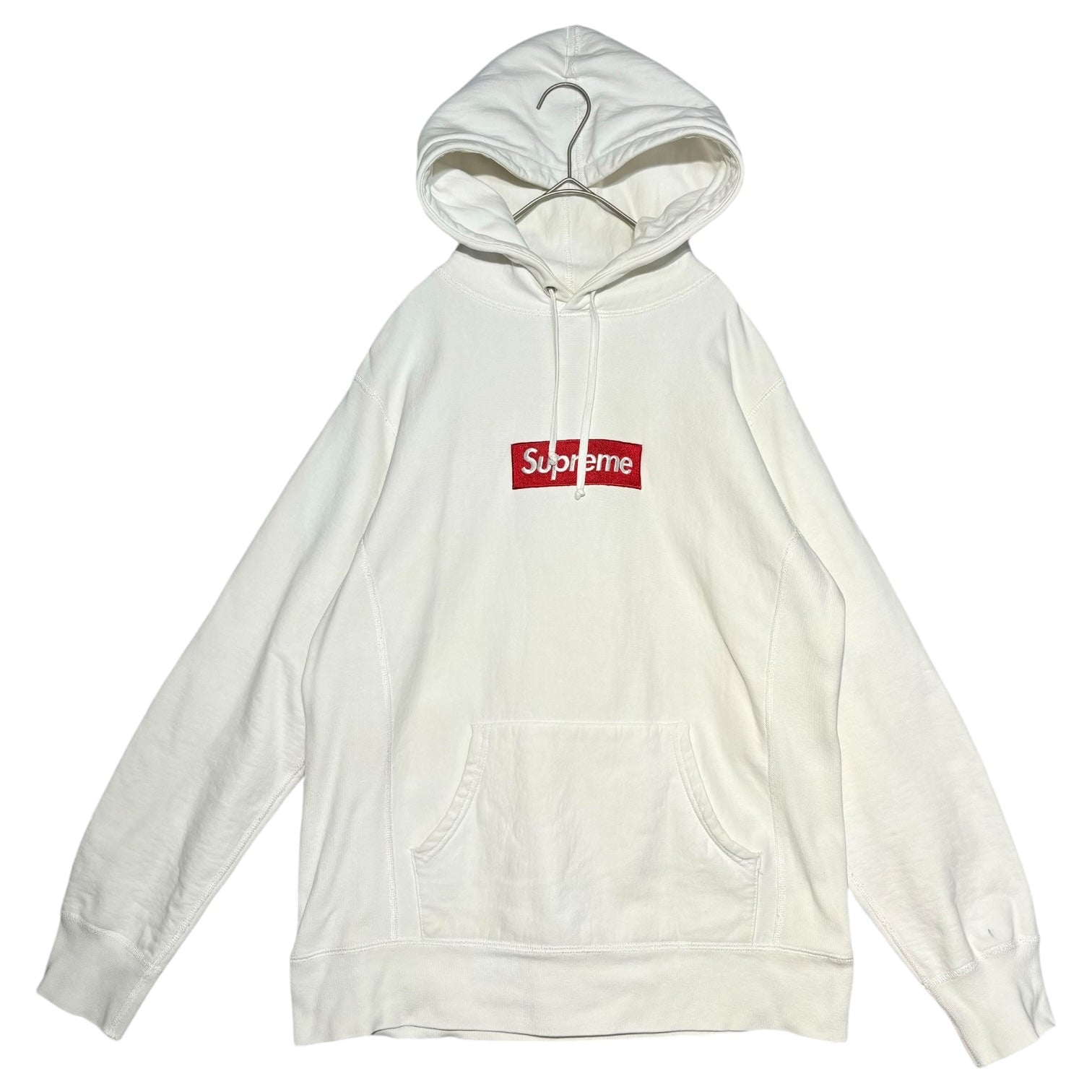 SUPREME(シュプリーム) 16AW Box Logo Hooded Sweatshirt ボックス ロゴ フーディ M ホワイト×レッド プルオーバー パーカー