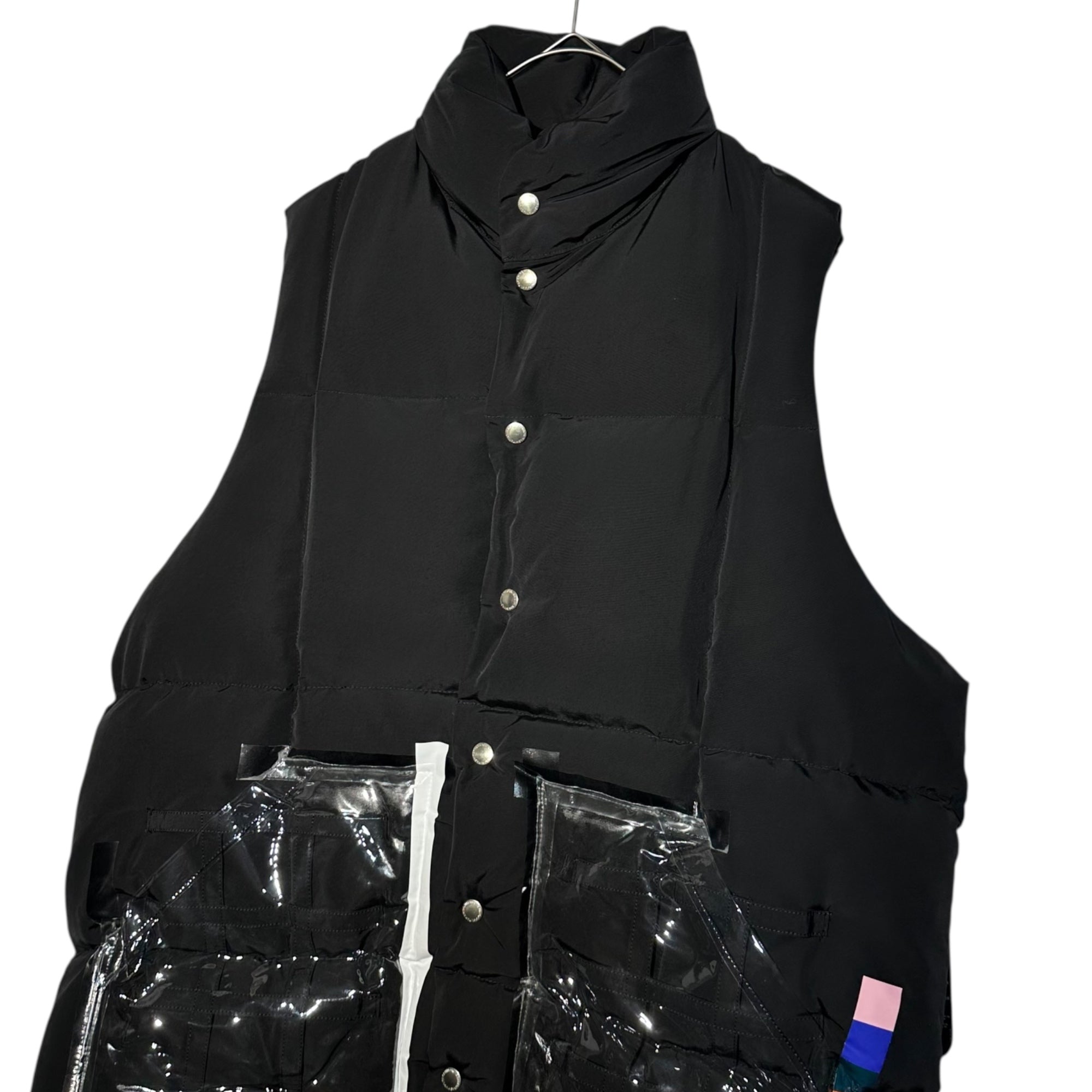 TAKAHIRO MIYASHITA The Soloist.(タカヒロミヤシタザソロイスト) Mountain PrimaLoft Nylon Vest マウンテン プリマロフト ナイロン ベスト sj.00010SS22 46 ブラック 中綿 ビニール ポケット