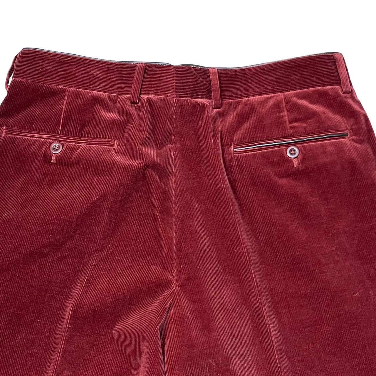 HERMES(エルメス) Leather lamb piping corduroy trousers/ラムレザーパイピングコーデュロイパンツ/トラウザー/スラックス 52(XLサイズ程度) ボルドー(レッド/ブラウン) エルメスジャポンタグ