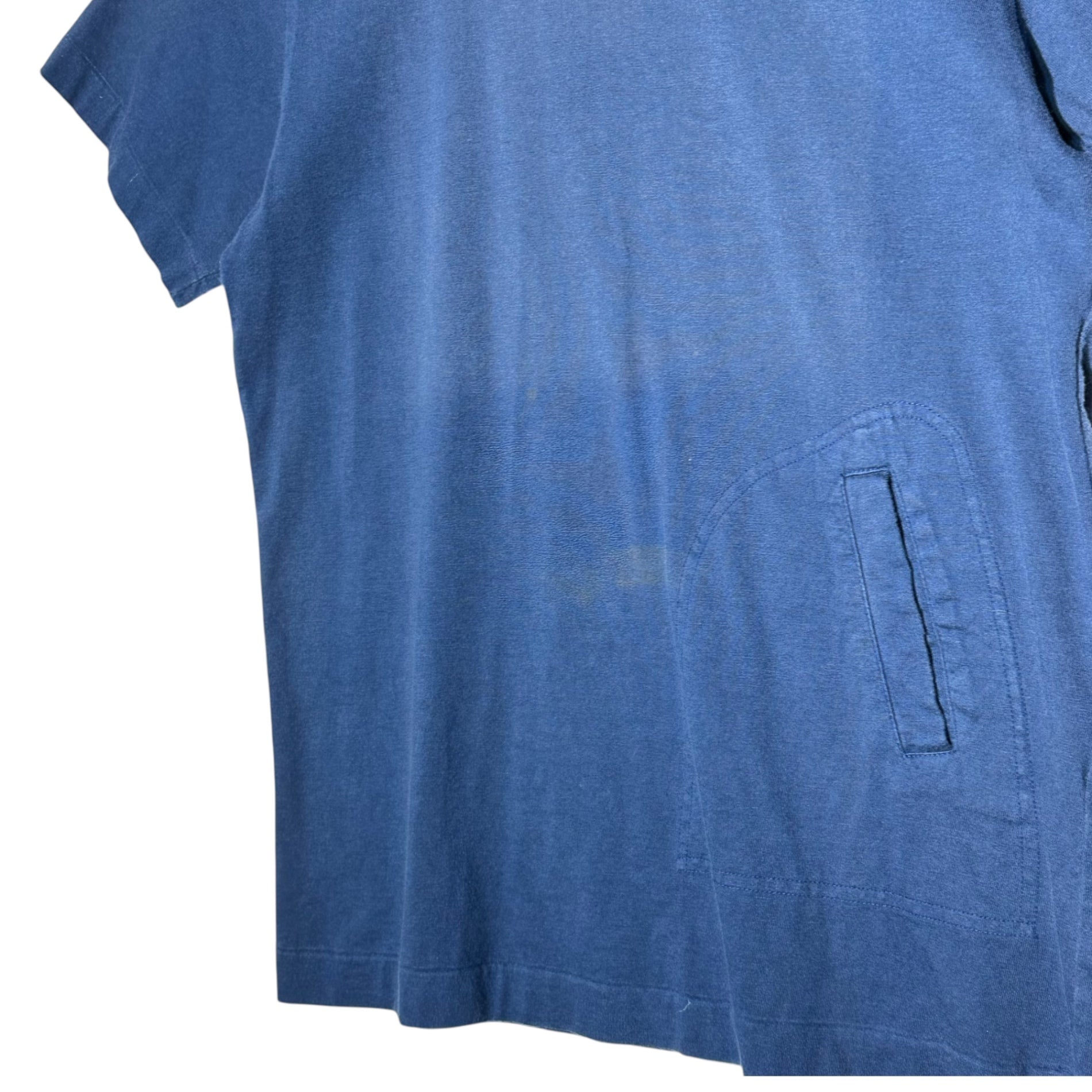 robe de chambre COMME des GARCONS(ローブドシャンブルコムデギャルソン) 03SS Side Pocket S/S T-Shirt 製品染め サイド ポケット 半袖 Tシャツ RI-T014 表記無(M程度) ブルー AD2002