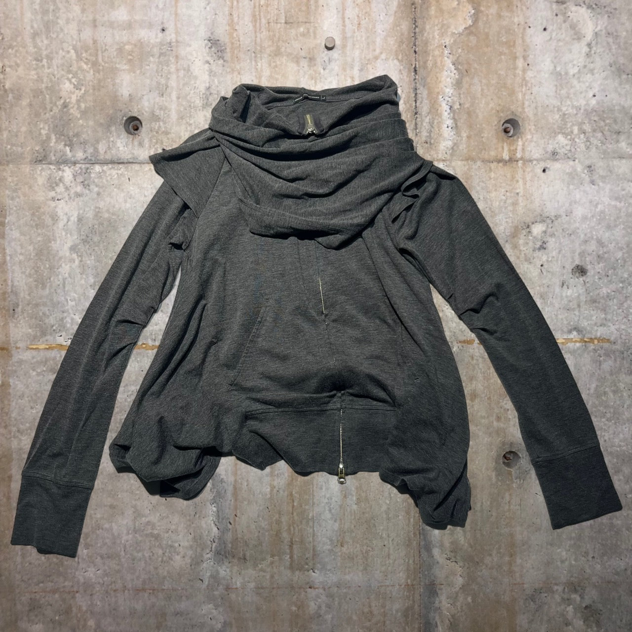 MARITHE FRANCOIS GIRBAUD(マリテフランソワジルボー) 00's変形ジップパーカー L グレー