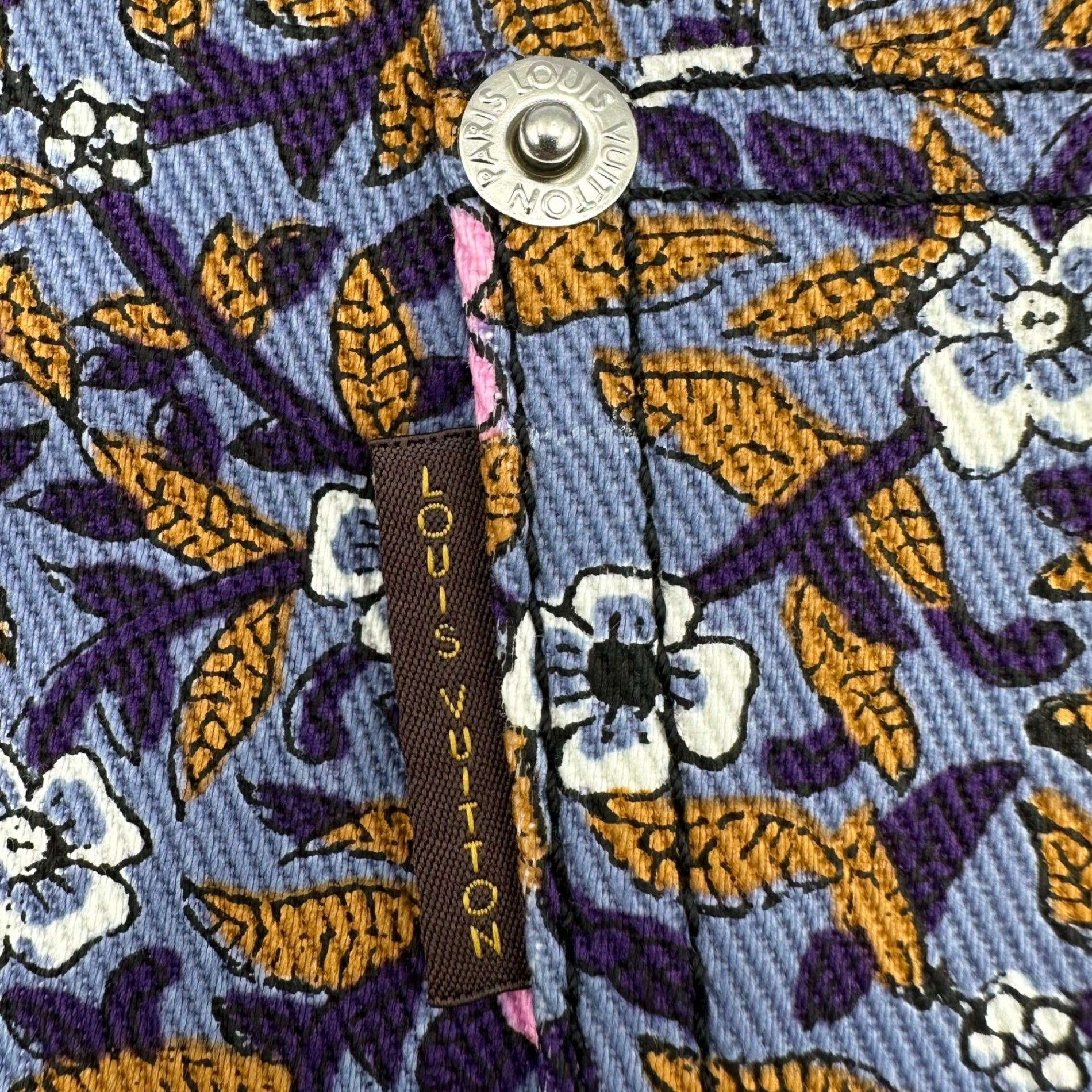 LOUIS VUITTON(ルイヴィトン) Floral Print Cotton Flare Mini Skirt 花柄 コットン フレア ミニ スカート RW152A F8SK25B74 40 パープル×ピンク