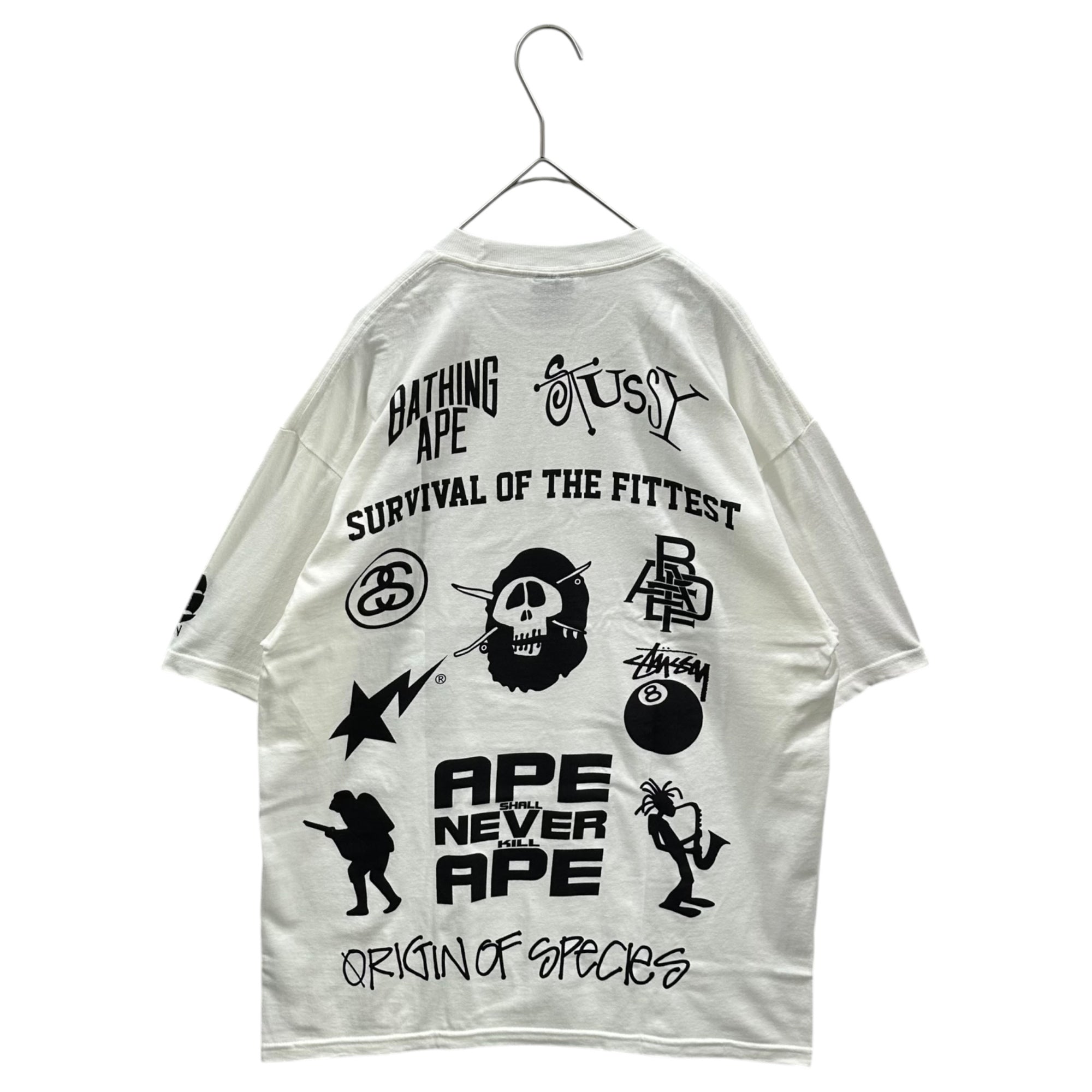 STUSSY×A BATHING APE(ステューシー×アベイシングエイプ) 2010’s 30th Anniversary Tee 30周年記念 Tシャツ M ホワイト ロゴ