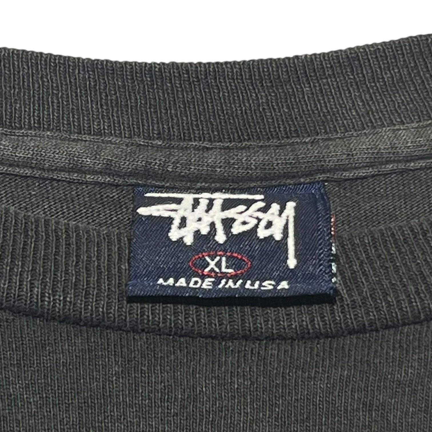 STUSSY(ステューシー) 90's Elemental Graphic Vintage T-Shirt 元素 グラフィック ヴィンテージ Tシャツ XL ブラック 紺タグ USA製