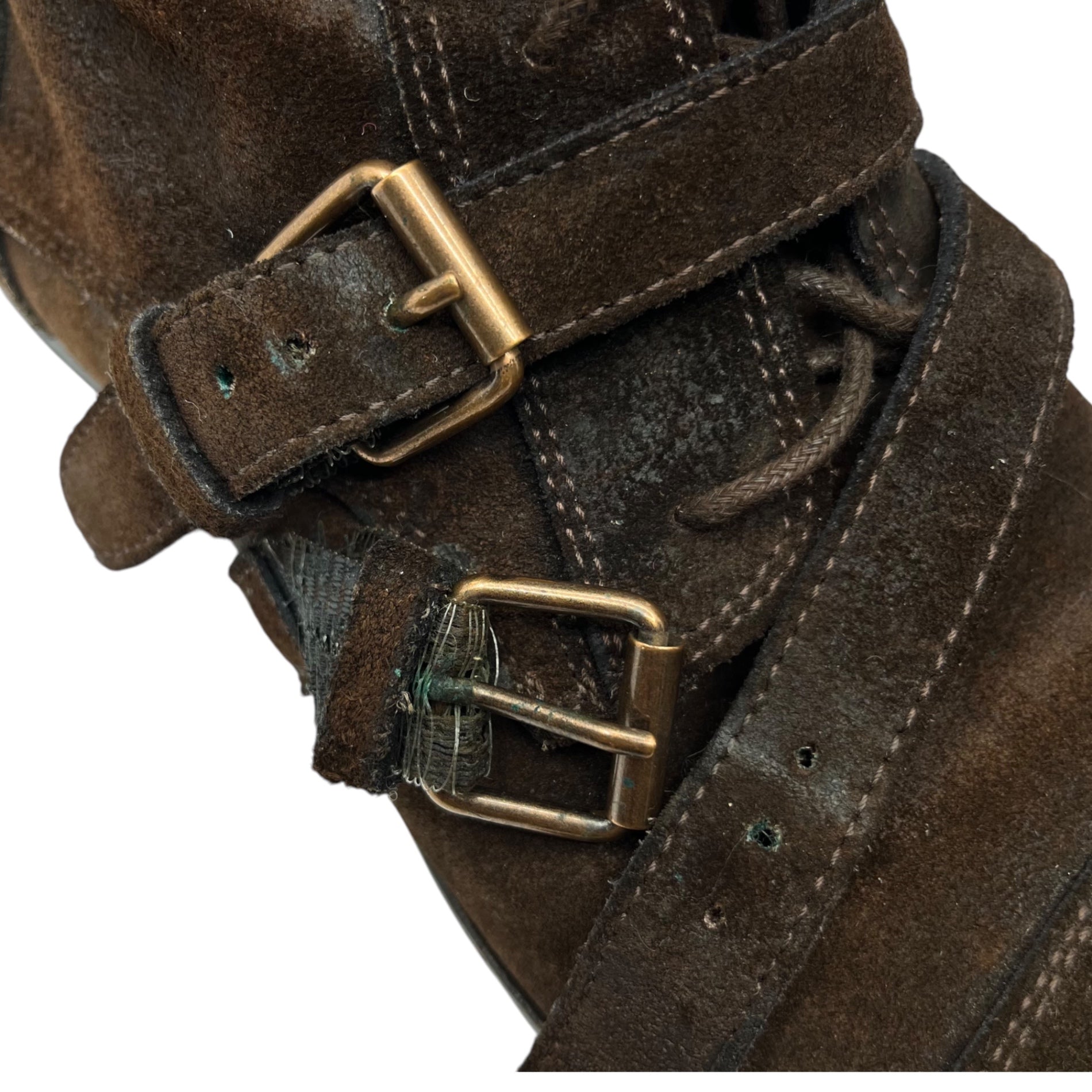 DOLCE&GABBANA(ドルチェ&ガッバーナドルガバ) suede belted boots スウェード ベルテッド ブーツ スエード ベルト 9(27.0cm程度) ブラウン