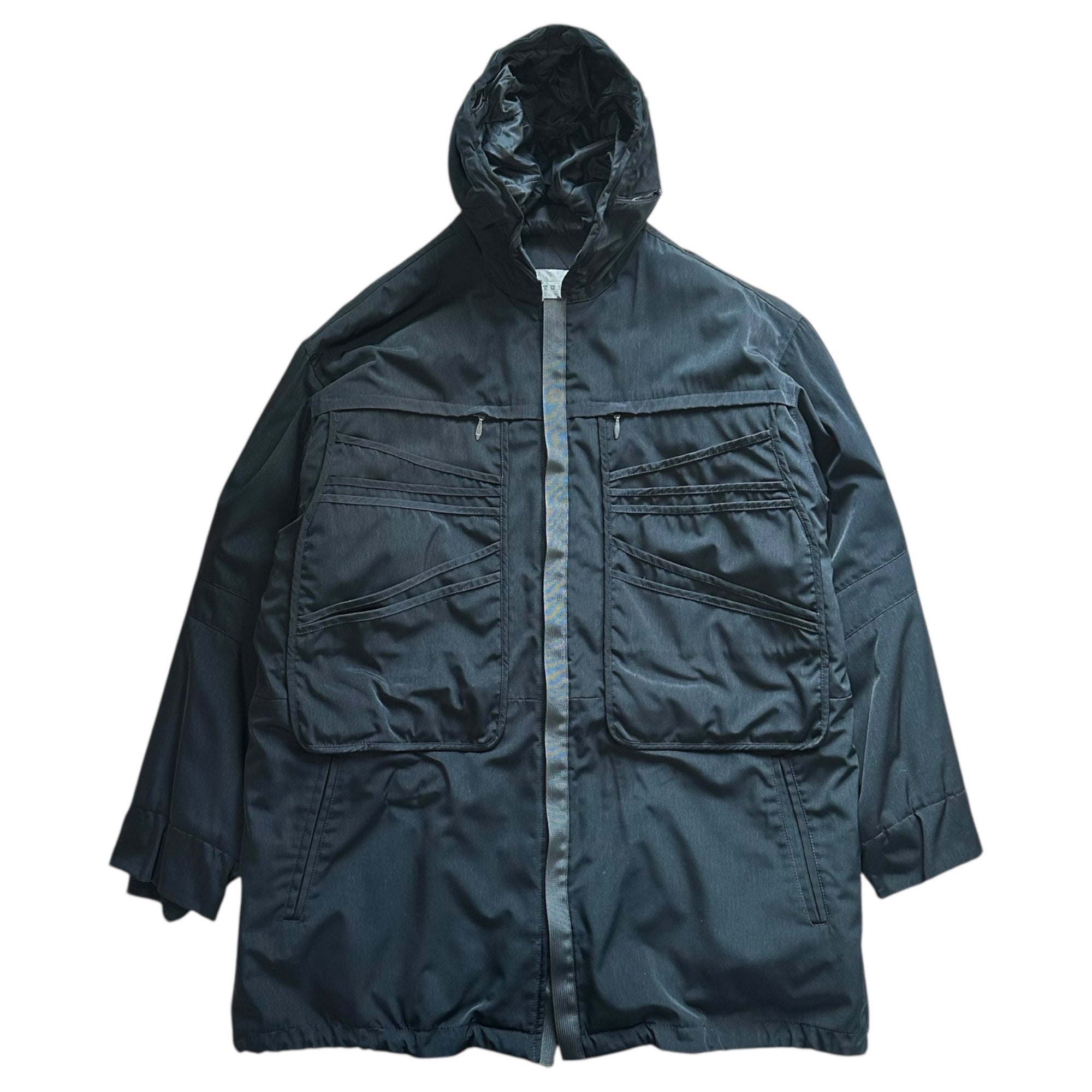 INTERMEZZO FUTURO(インターメッツォフトゥーロ) 00's Gimmick Pocket Hooded Jacket 2000年代 ギミック ポケット フーデッド ジャケット Y2K L ブラック D’URBAN 90~2000年代後半展開ライン