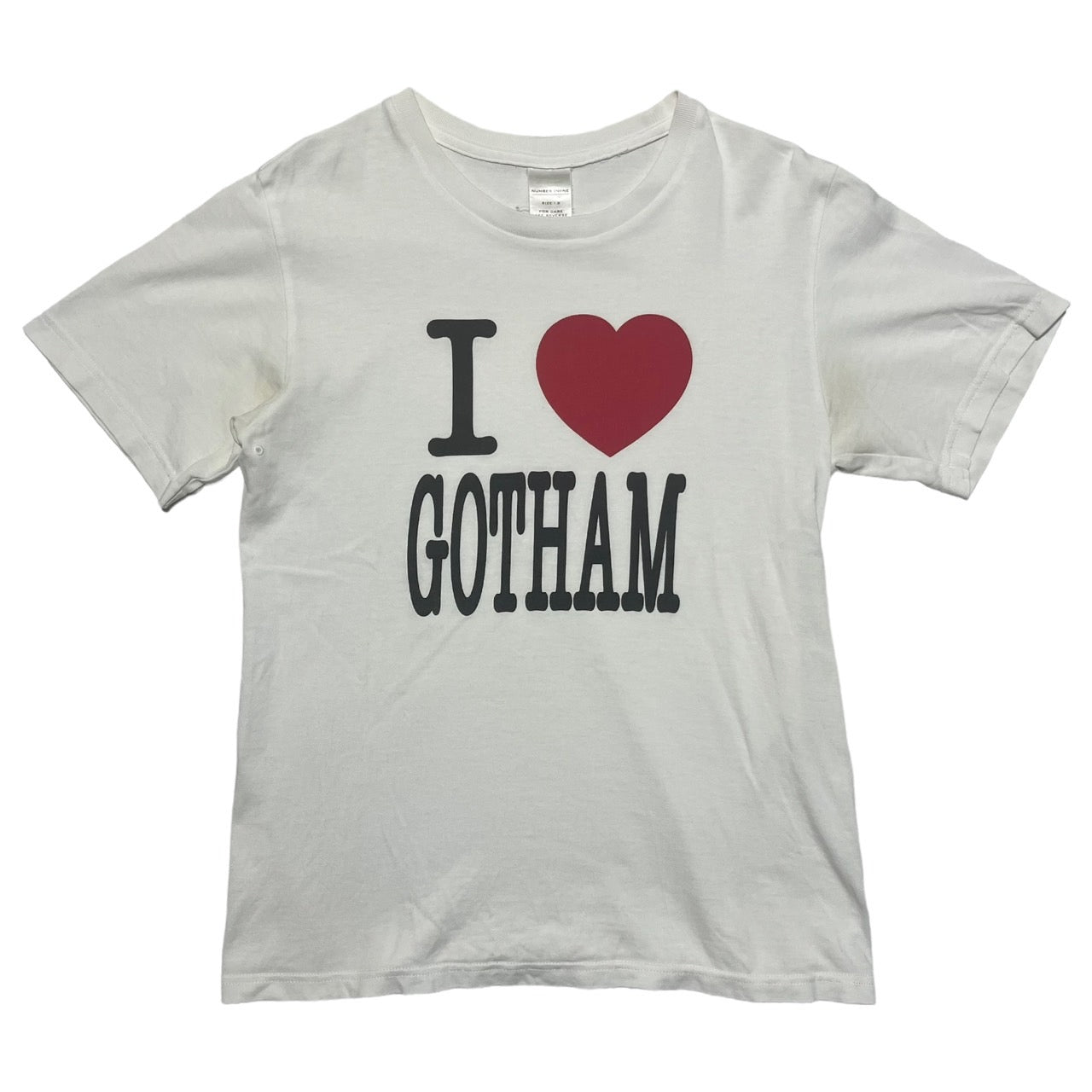 NUMBER (N)INE(ナンバーナイン) 02SSモダンエイジ期 I LOVE GOTHAM Tシャツ/本人期/ゴッサム ホワイト×レッド×ブラック SIZE 2(S) アーカイブ archive
