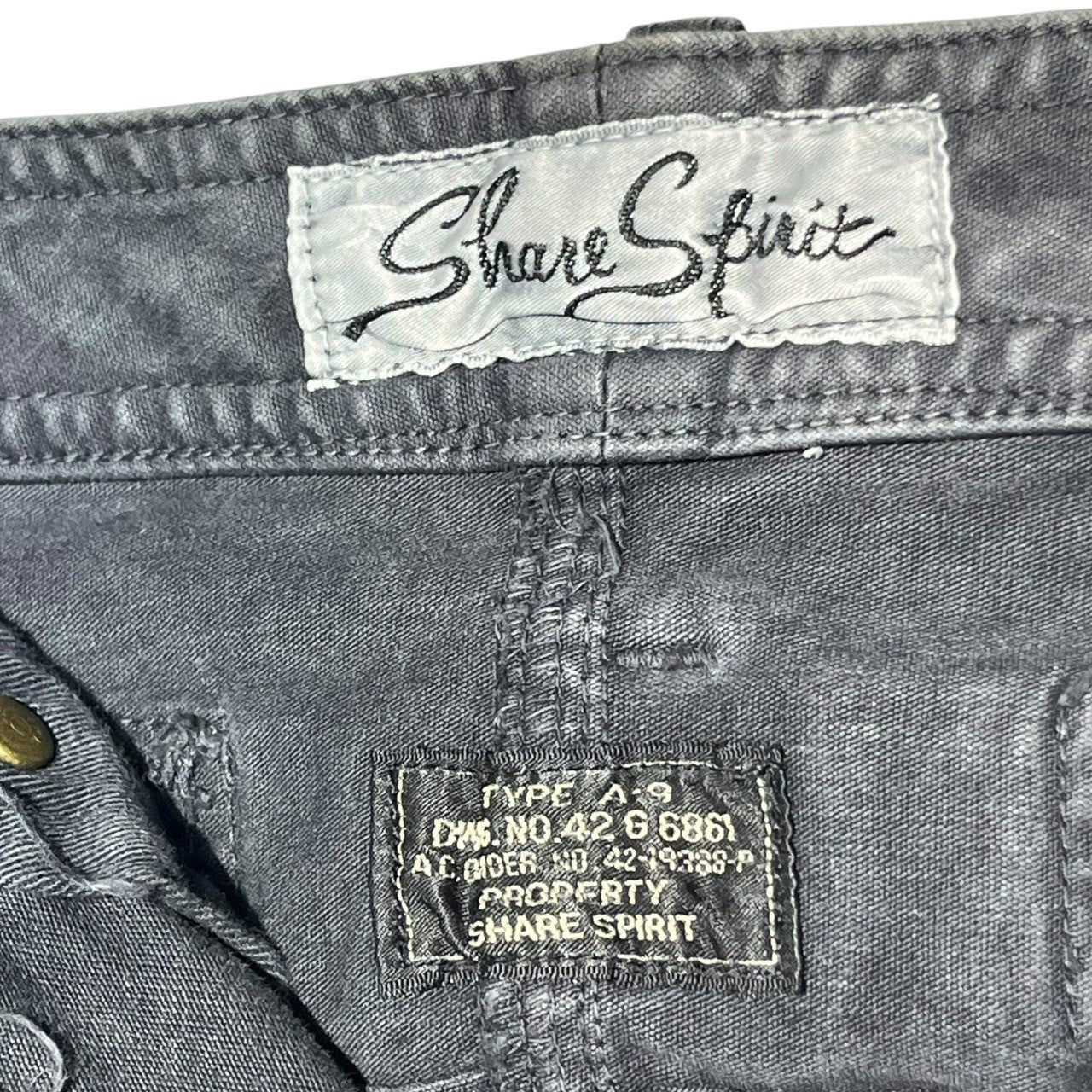 SHARE SPIRIT(シェアースピリット) 00's Baggy flare gimmick pants バギー フレア ギミック パンツ 38 グレー Y2K