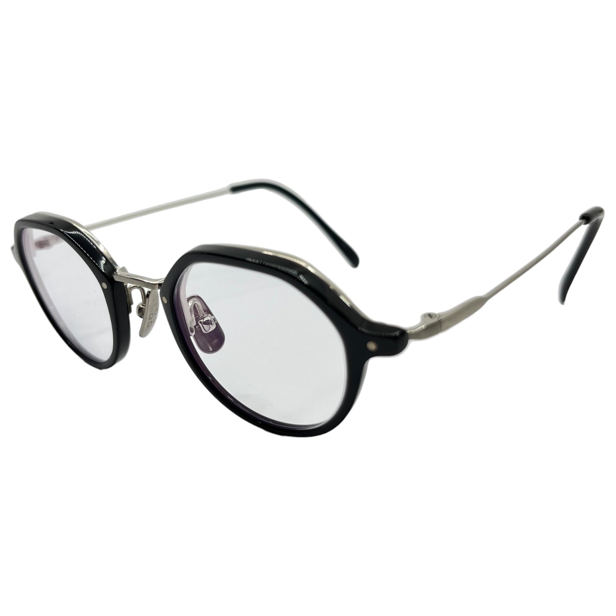 YELLOWS PLUS(エローズプラス) CECIL セシル クリア レンズ クラウン メガネ 42□23 ブラック 眼鏡 サングラス ブルーライトカットレンズ