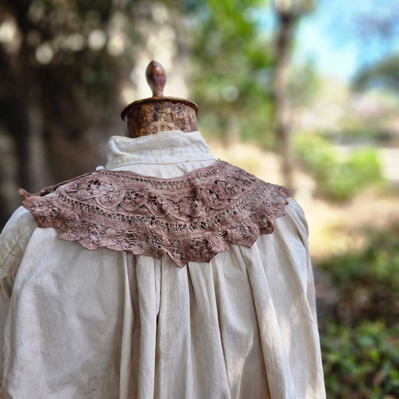 Euro vintage(ヨーロッパヴィンテージ) baten lace mini collar バテンレースのつけ襟 ベージュ