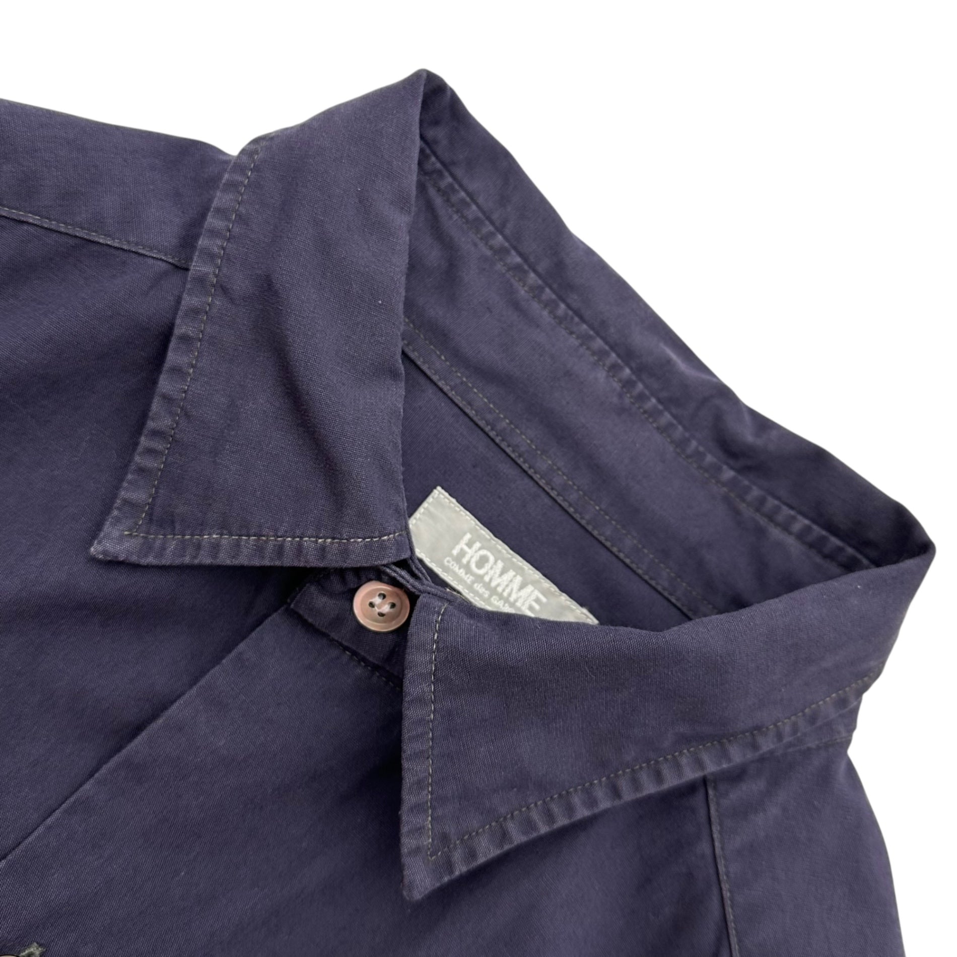 COMME des GARCONS HOMME(コムデギャルソンオム) 1978~1983's Vintage Flap-Pocket L/S Shirt ヴィンテージ フラップ ポケット 長袖 シャツ HB-110240 FREE ネイビー AD表記無 デカオム