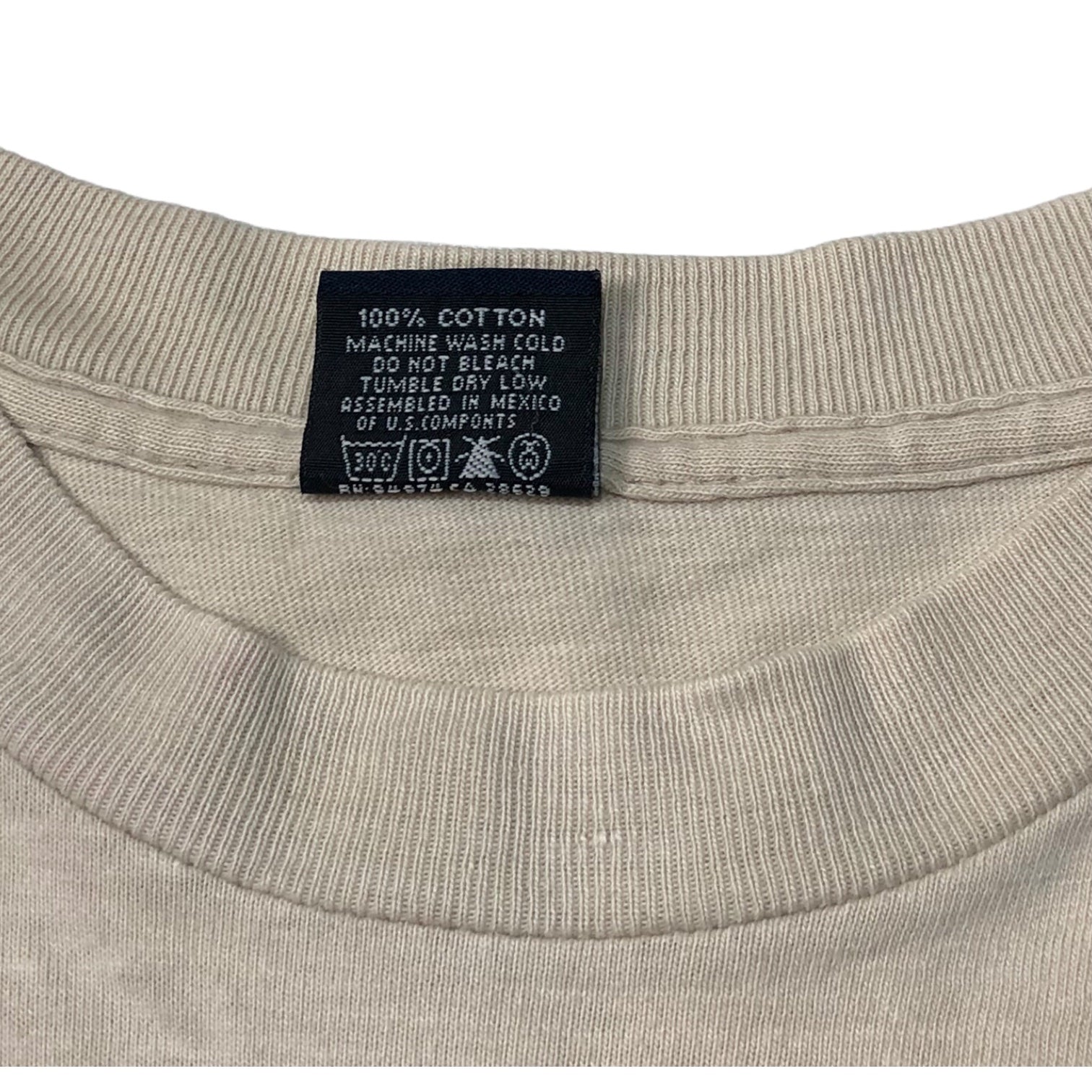 STUSSY(ステューシー) 90~00's dot pixel logo Tシャツ ドット ピクセル ロゴ 紺タグ SIZE L アイボリー×ライトブルー