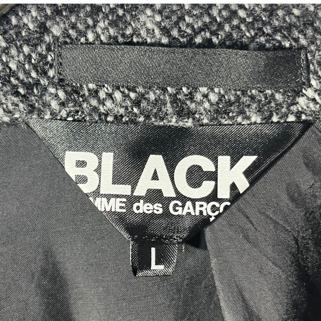 BLACK COMME des GARCONS(ブラックコムデギャルソン) 15AW Brushed wool piping jacket 起毛 ウール パイピング ジャケット 1P-J014 XS グレー AD2015 テーラード