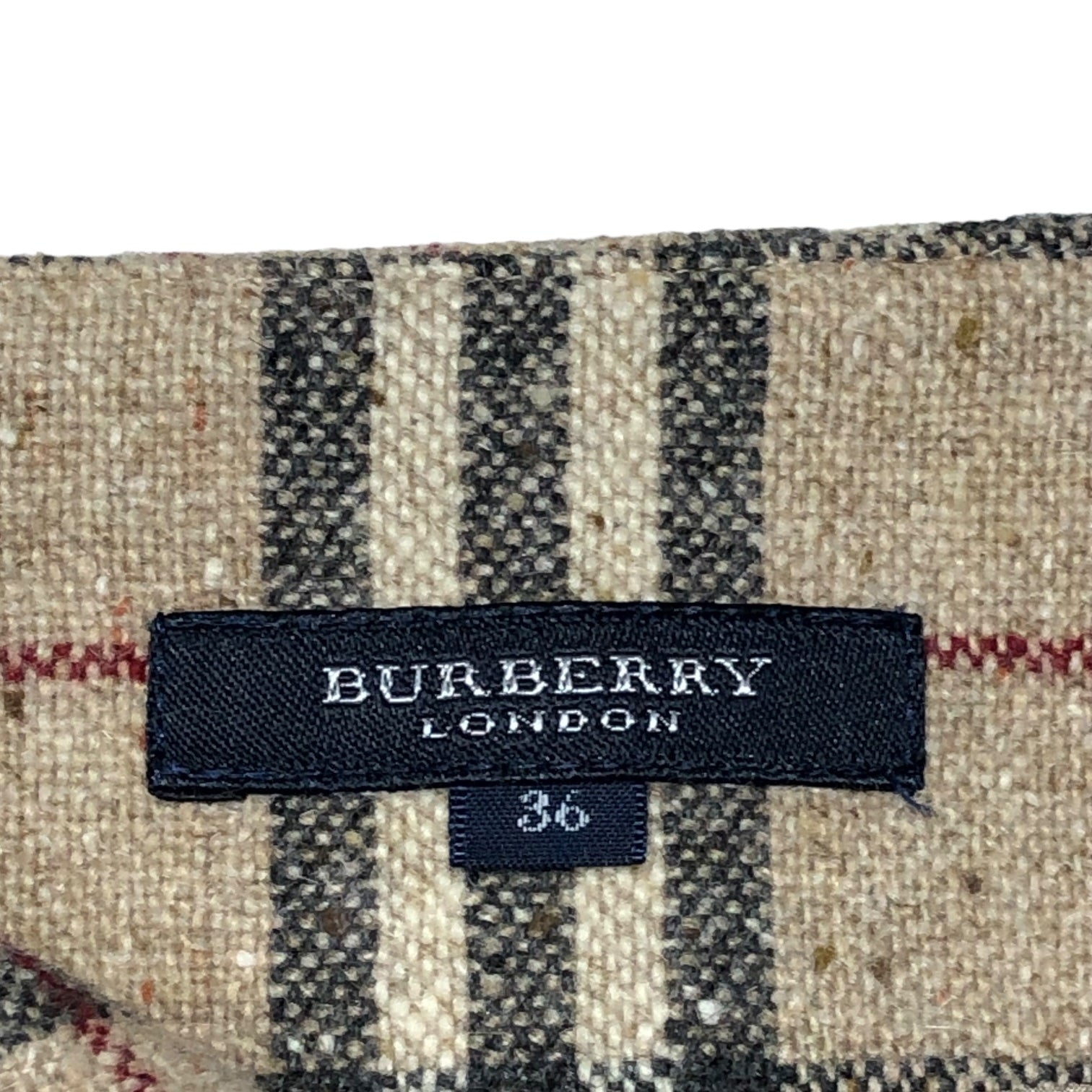 BURBERRY LONDON(バーバリーロンドン) Nova Check Angora Cashmere Blend Leather Belt Long Skirt ノヴァチェック アンゴラ カシミヤ ブレンド レザー ベルト ロング スカート FX058-074 36(S程度) ベージュ