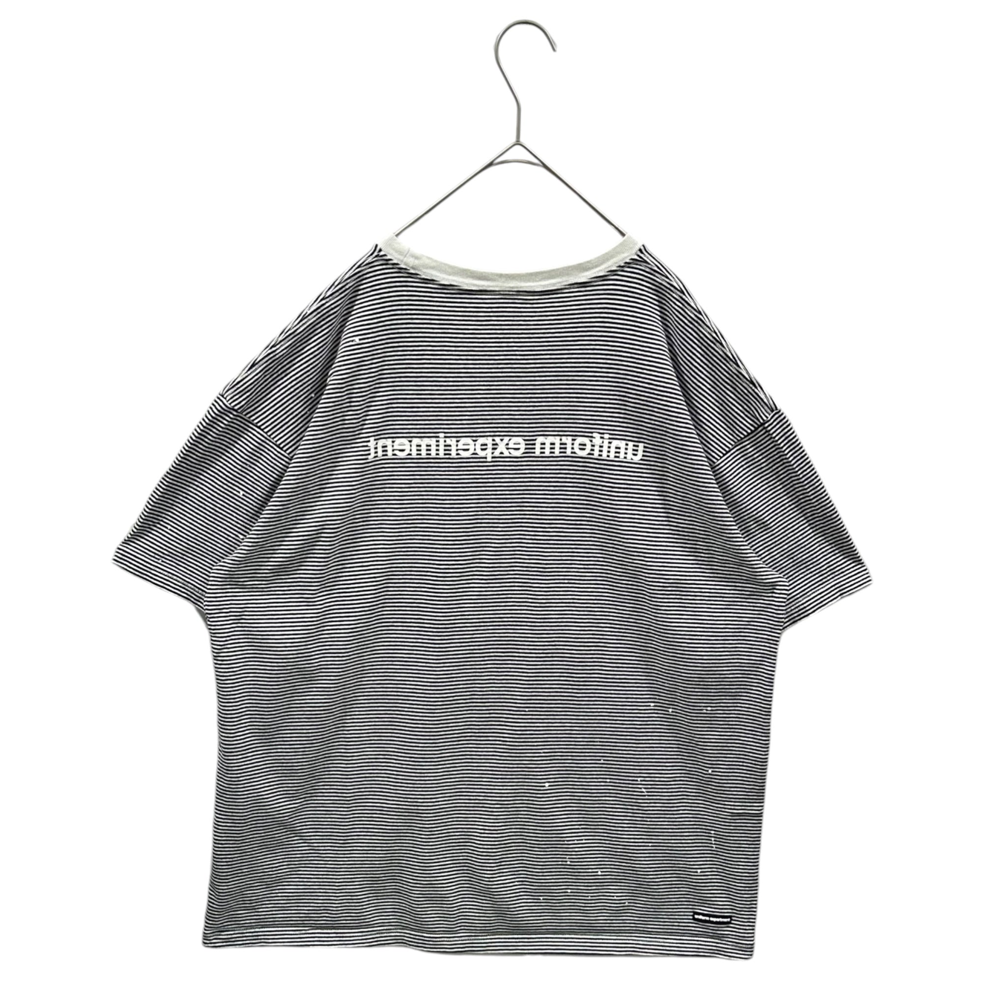 uniform experiment(ユニフォームエクスペリメント) Striped Pocket T-shirt ペンキ ボーダー ポケット Tシャツ UE-210063 4 ネイビー×ホワイト