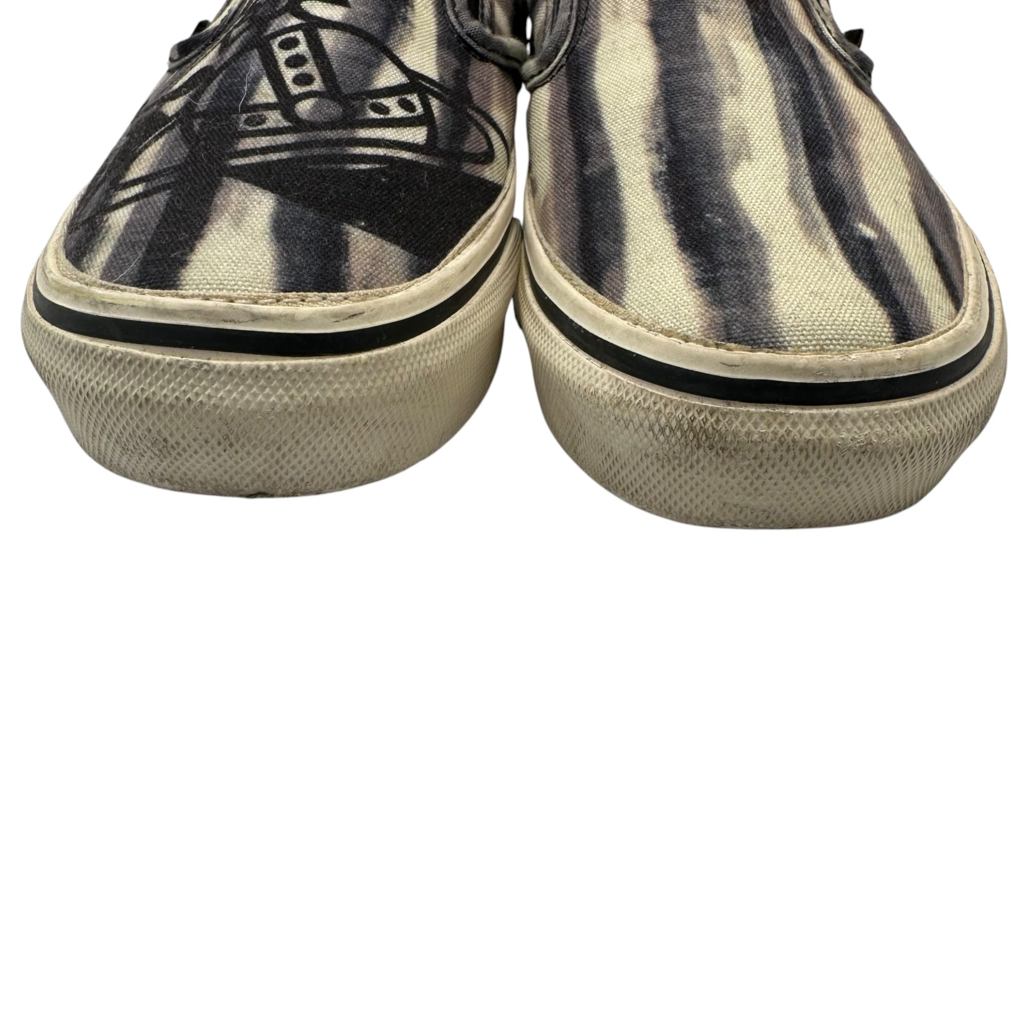Vivienne Westwood ANGLOMANIA×VANS(ヴィヴィアンウエストウッドアングロマニア×バンズ) Anarchy Stripe Orb Logo Slip-on Shoes アナーキー ストライプ オーブロゴ スリッポン V98VIVIENNE 24cm ブラック×ホワイト