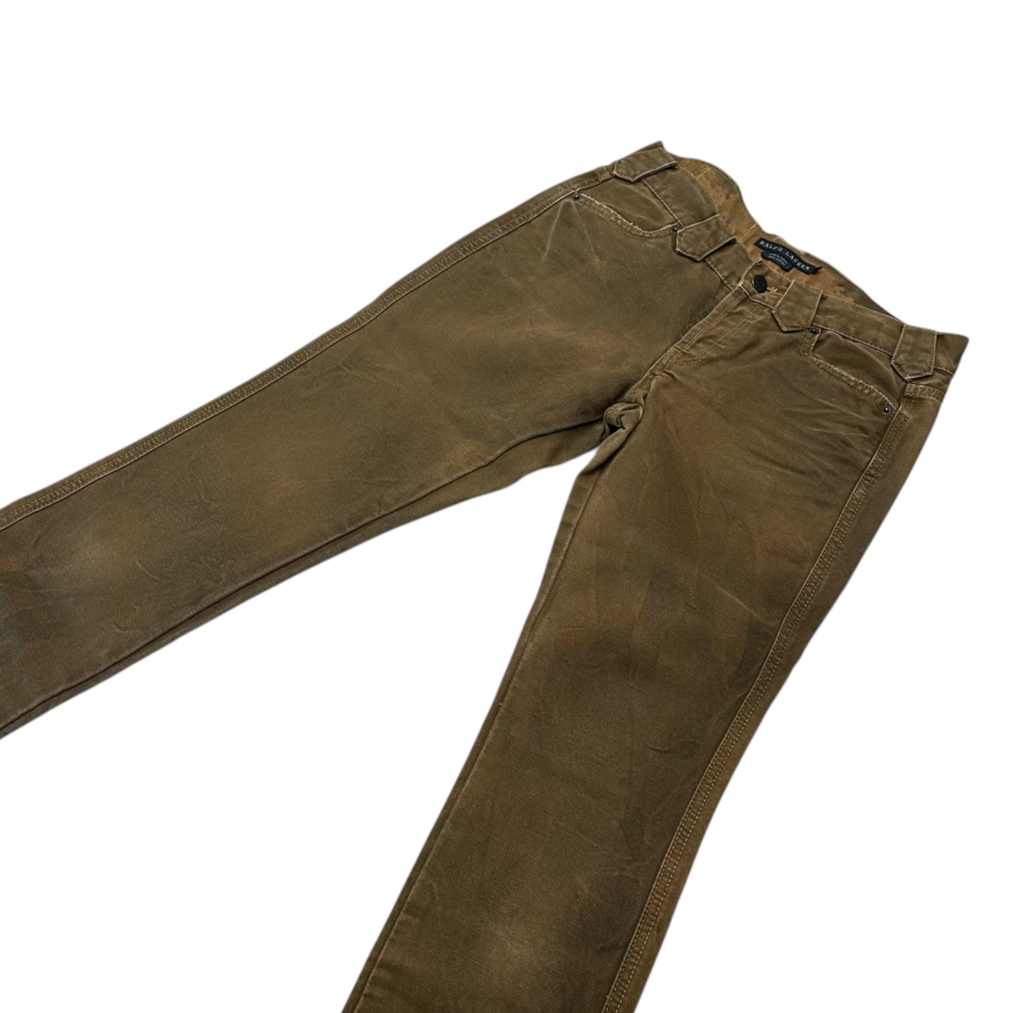 RALPH LAUREN(ラルフローレン) Vintage-Finish Western Stitch Bootcut Pants ヴィンテージ加工 ウエスタン ステッチ ブーツカット パンツ PRRLHM2408 9(M程度) カーキ
