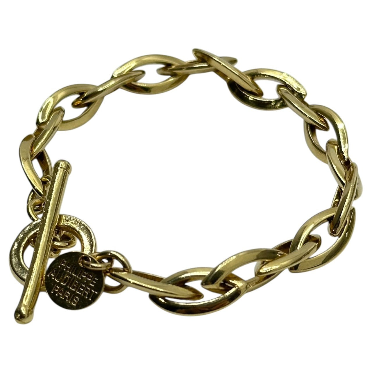 PHILIPPE AUDIBERT(フィリップオーディベール) Gold-colored design chain bracelet ゴールドカラー デザイン チェーン ブレスレット ゴールド