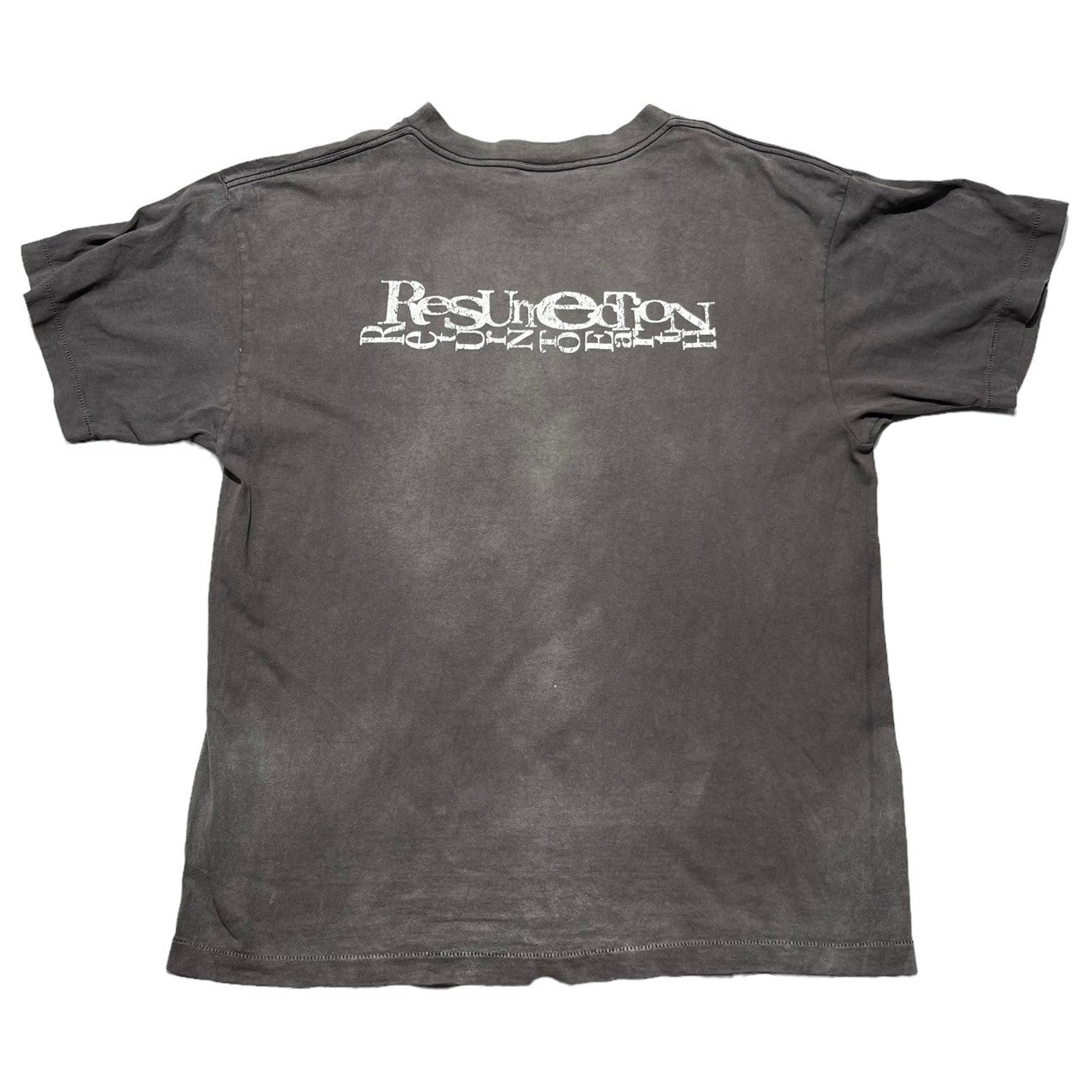 SAINT MICHAEL(セントマイケル) 21AW JESUS BLOCK T-SHIRT ジーザス ブロック 半袖 Tシャツ SM-A21-0000-001 XL グレー クルーネック ヴィンテージ加工