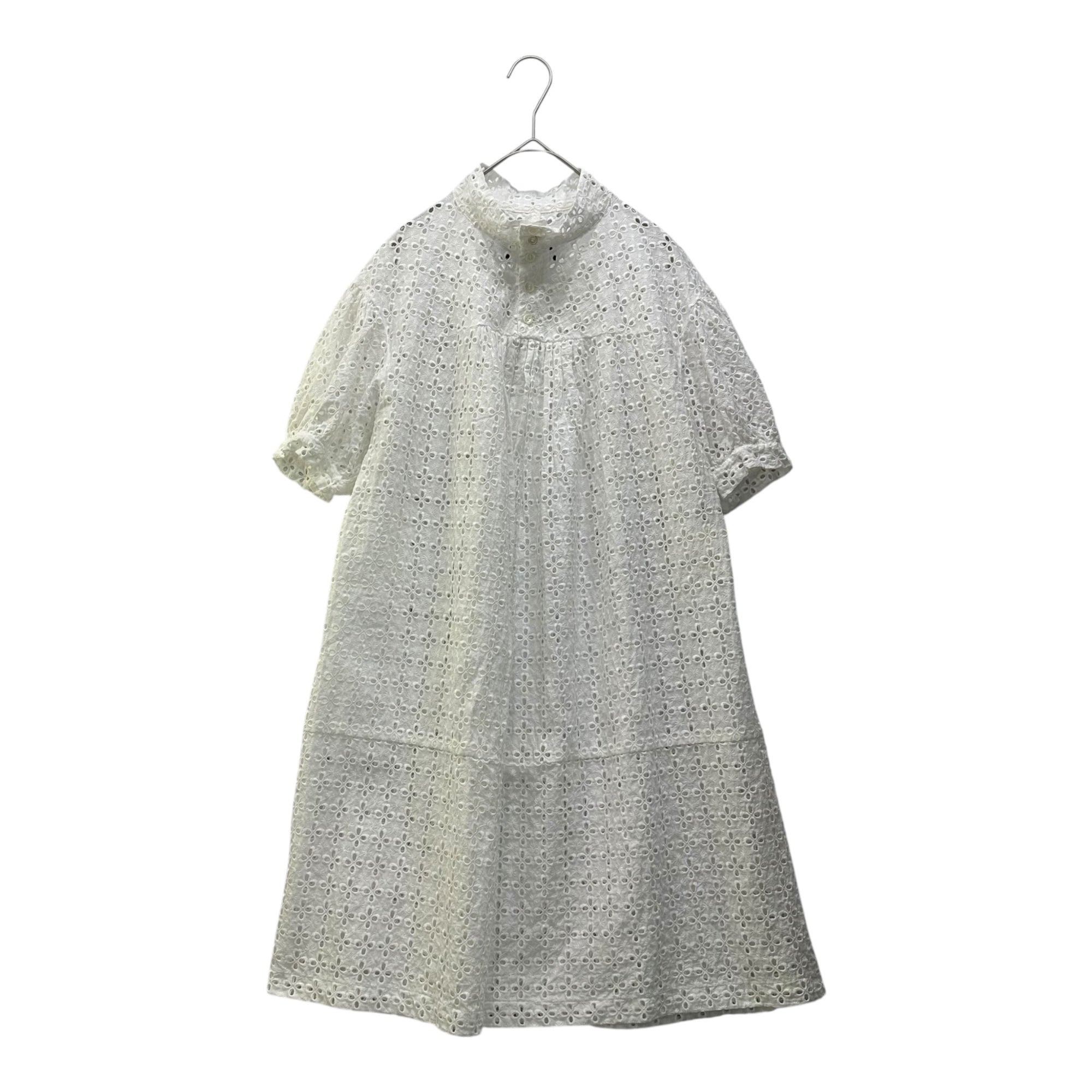 tricot COMME des GARCONS(トリココムデギャルソン) 09SS Cutwork Lace Front-Tuck Pullover Dress カットワーク レース フロント タック プルオーバー ワンピース TC-O028 M ホワイト AD2008