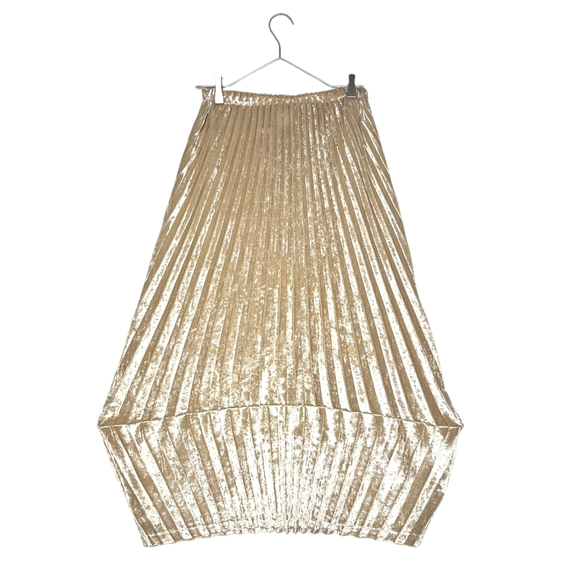 ISSEY MIYAKE WHITE LABEL(イッセイミヤケホワイトレーベル) ベロアプリーツセットアップ IM32FJ905 IM32FG905 SIZE 2 ゴールド