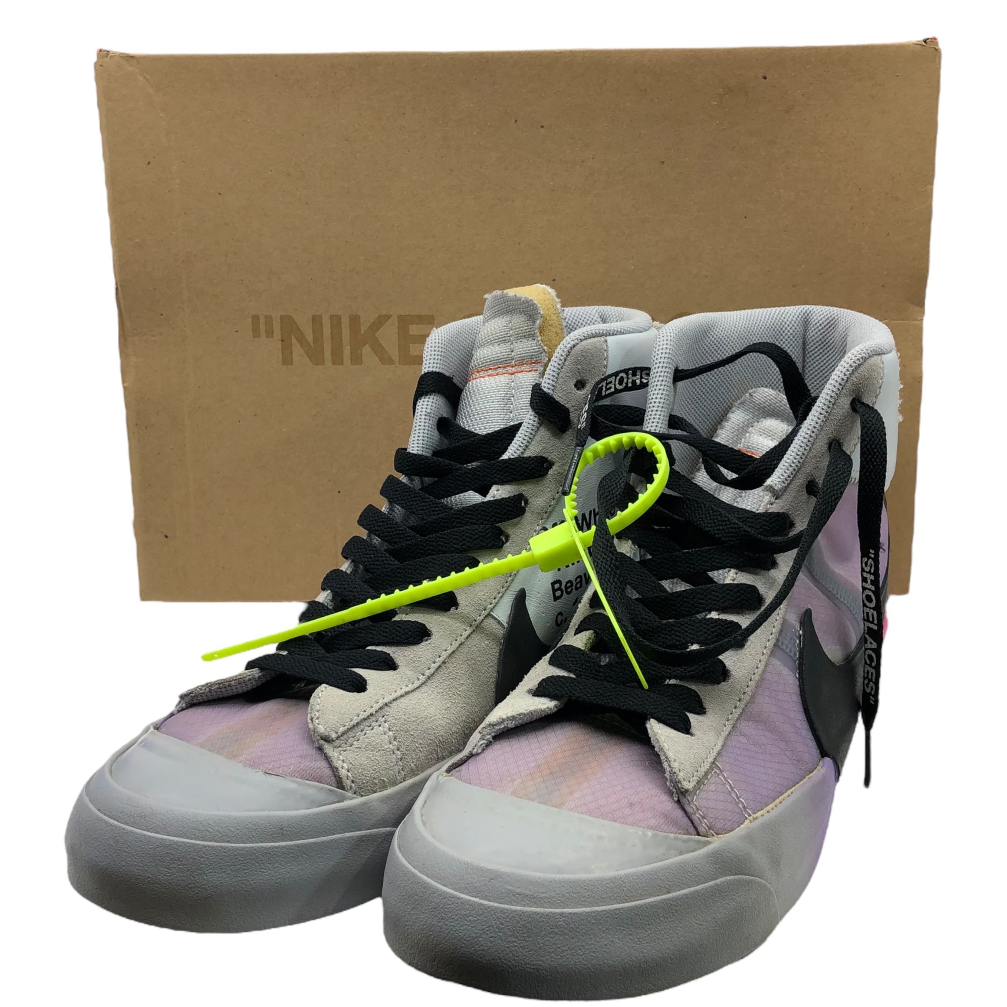 NIKE×Off-White(ナイキ×オフホワイト) THE 10 Serena Williams Blazer Mid "Queen" ブレザー ミッド クイーン AA3832-002 27cm グレー×パープル 箱付 ハイカット スニーカー