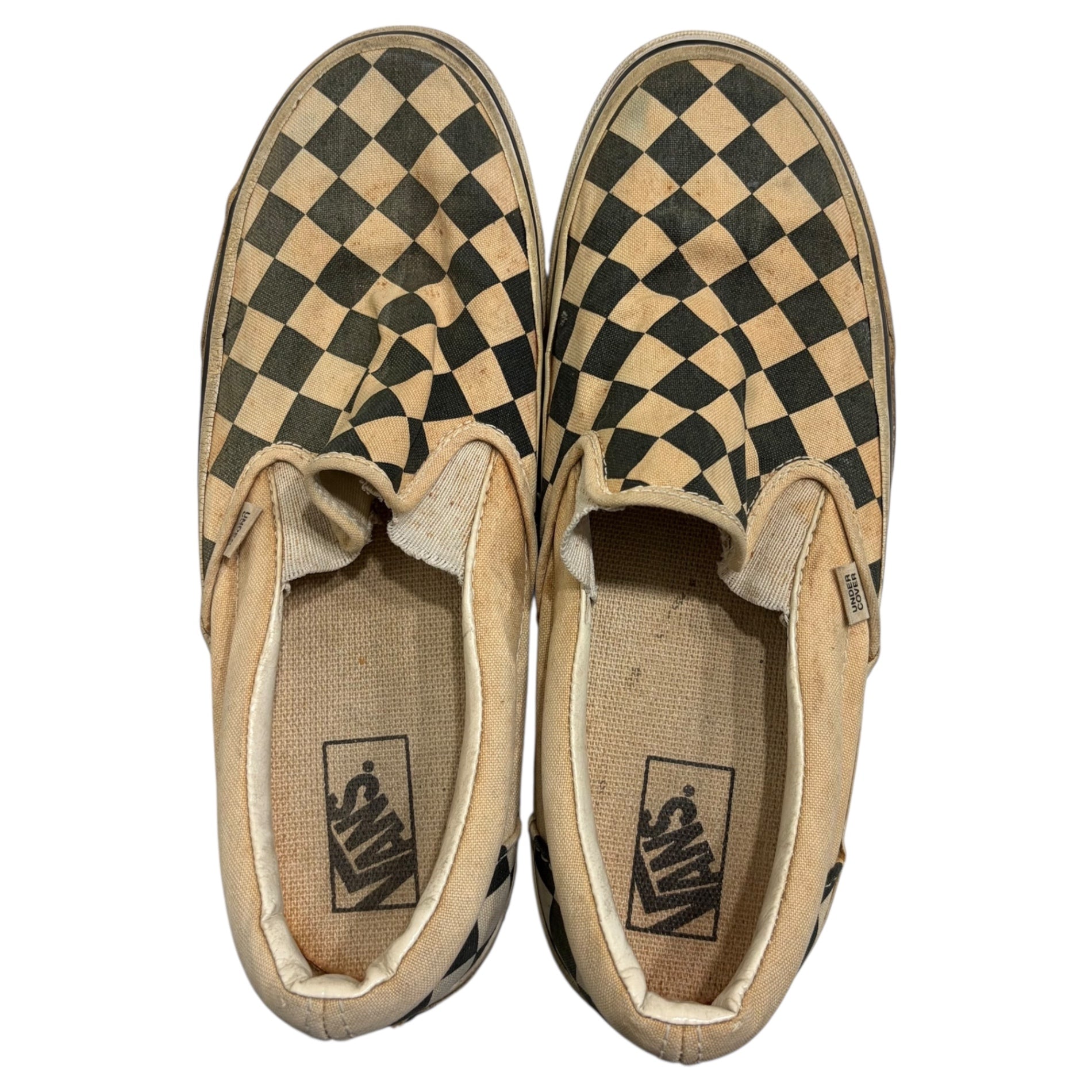 UNDERCOVER×VANS(アンダーカバー×バンズ) 01SS "CHAOTIC DISCORD" SLIP-ON CHK ケーオティック ディスコード 期スリッポン V98-J669 28cm ホワイト スニーカー チェッカーフラッグ