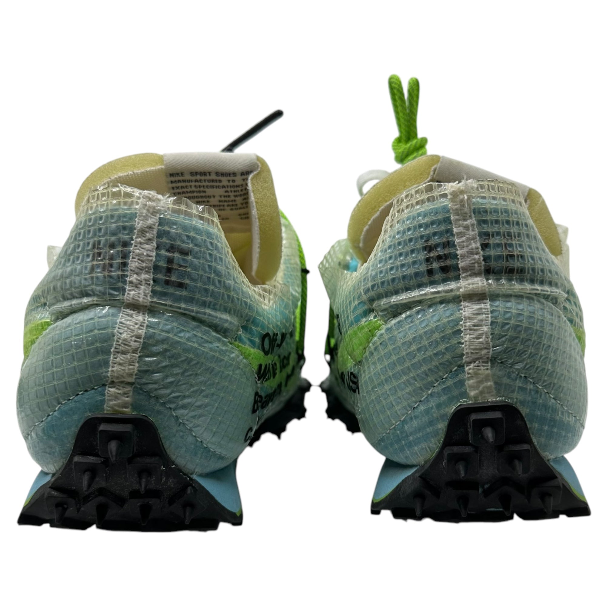 NIKE×Off-White (ナイキ×オフホワイト) Women's Waffle Racer "Vivid Sky" ワッフル レーサー CD8180-400 28.5cm ブルー×グリーン ローカット スニーカー