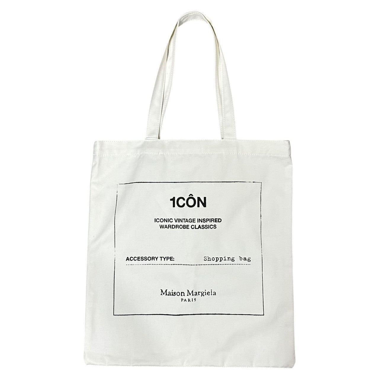 MAISON MARGIELA(メゾンマルジェラ) 21SS ICON Logo Tote Bag ロゴ トートバッグ S55WC0127 ホワイト エコバッグ