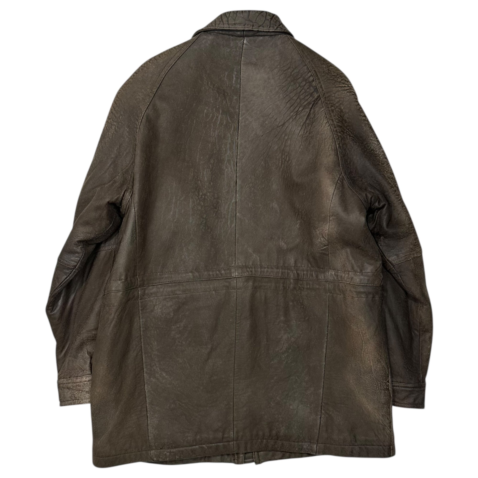 VINTAGE(ヴィンテージ) 00's Lambskin Half Coat ラムレザー ハーフ コート LL ブラウン OHKA LAMB