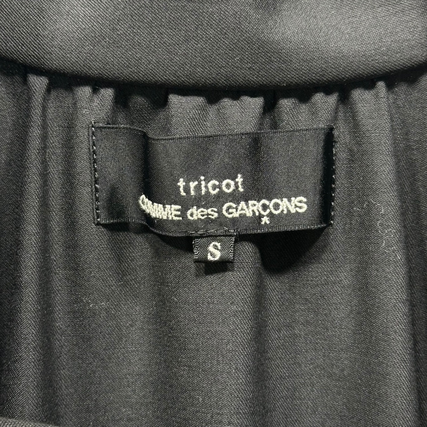 tricot COMME des GARCONS(トリココムデギャルソン) 20SS Front-Open Round-Neck S/S Gathered Dress フロント オープン 丸襟 半袖 ギャザー ワンピース TE-O002 S ブラック AD2019