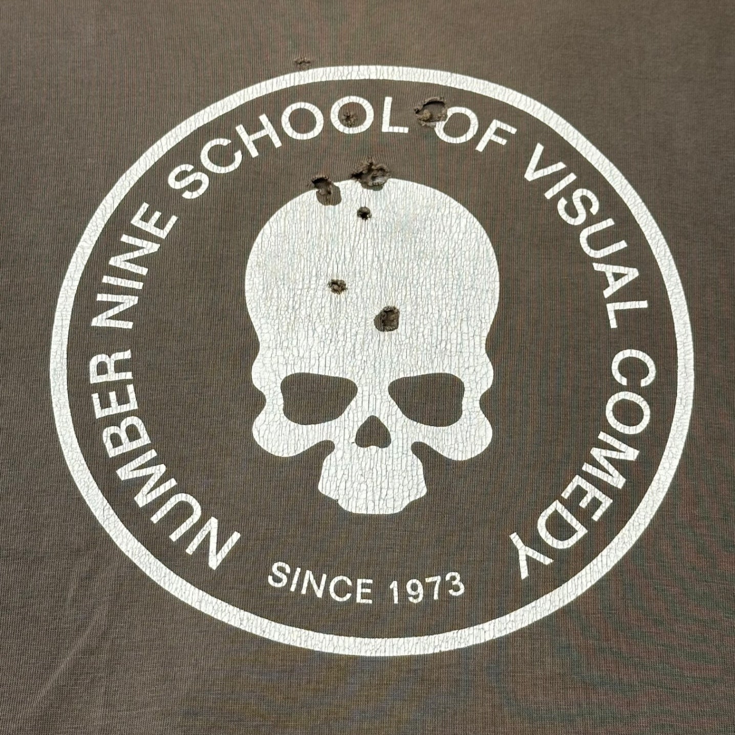 NUMBER (N)INE(ナンバーナイン) 01SS Time period 5/10 sleeve skull skull skull T-shirt タイム期 5分袖 スカル ドクロ Tシャツ 4(L) チャコールグレー