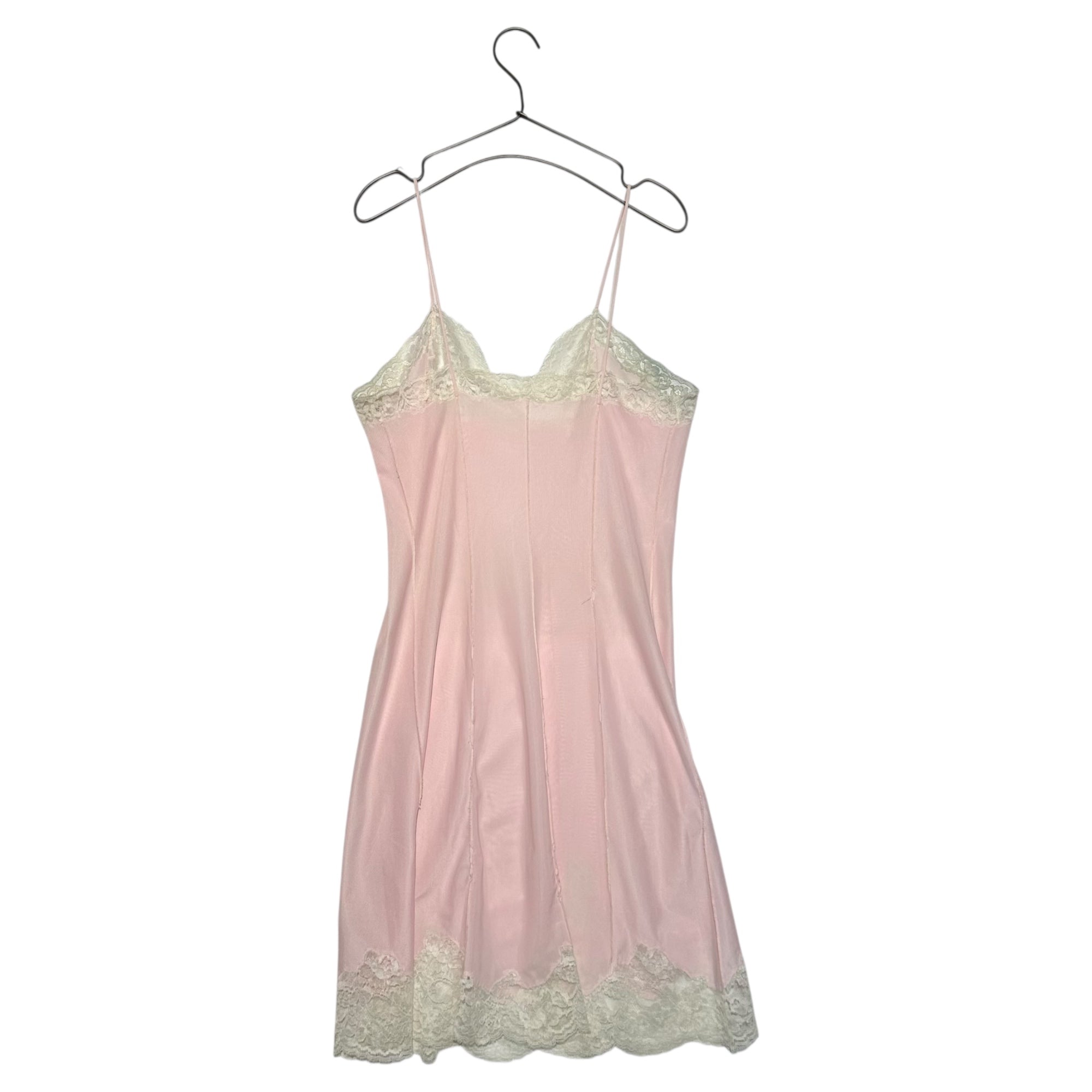 Euro vintage(ヨーロッパヴィンテージ) Dream_pale tone dolly camisole ペールピンクのレース ランジェリーキャミソール 表記無し(Mサイズ程度) ペールピンク