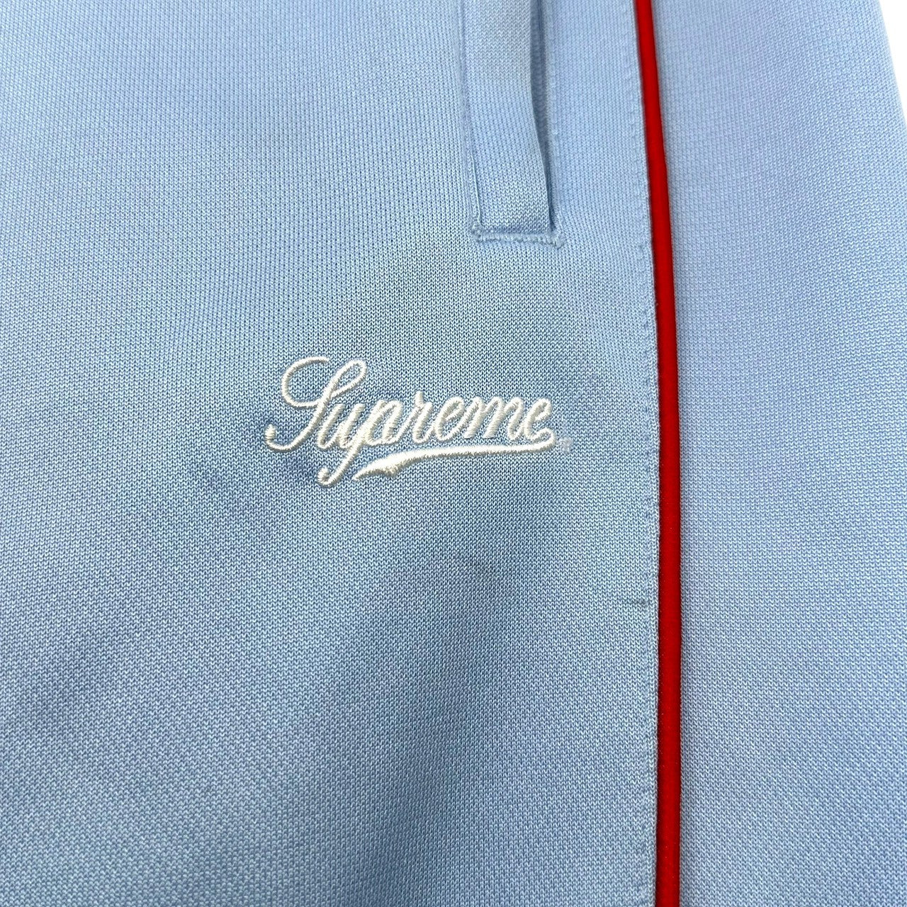 SUPREME(シュプリーム) 24SS Tricot Track Pant トリコ トラック パンツ L スカイブルー×レッド ロゴ ジャージ