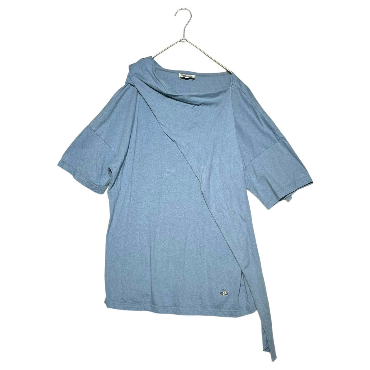 Vivienne Westwood MAN(ヴィヴィアンウエストウッドマン) Layered Stole S/ST shirt レイヤード ストール ストール Tシャツ VW-J2-88877 44(XS~S程度) スカイブルー