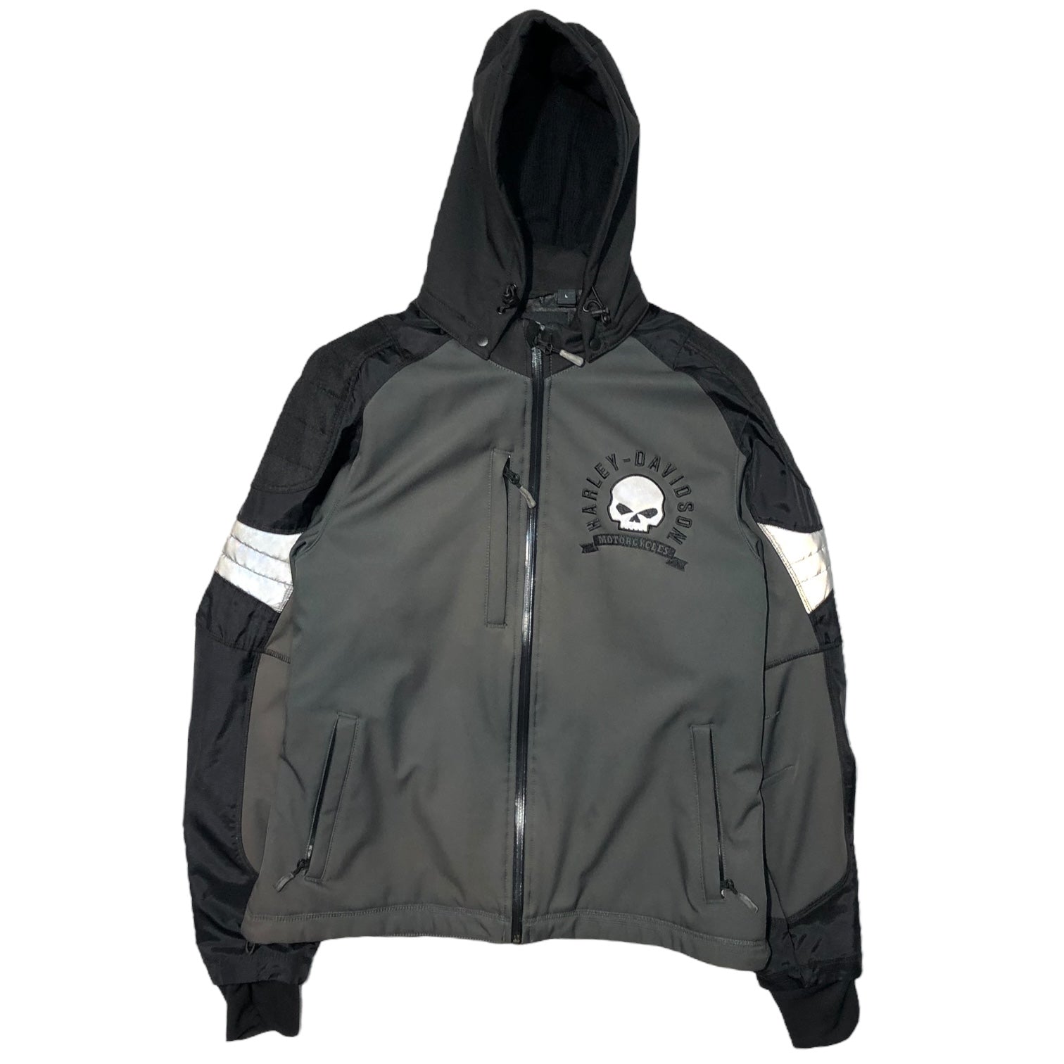 HARLEY DAVIDSON(ハーレーダヴィッドソン) Ridgeway Waterproof Riding Jacket リッジウェイ ウォータープルーフ ライディング ジャケット モーターサイクル 2輪 98110-16VM L グレー×ブラック ライダース バイカー レーシング